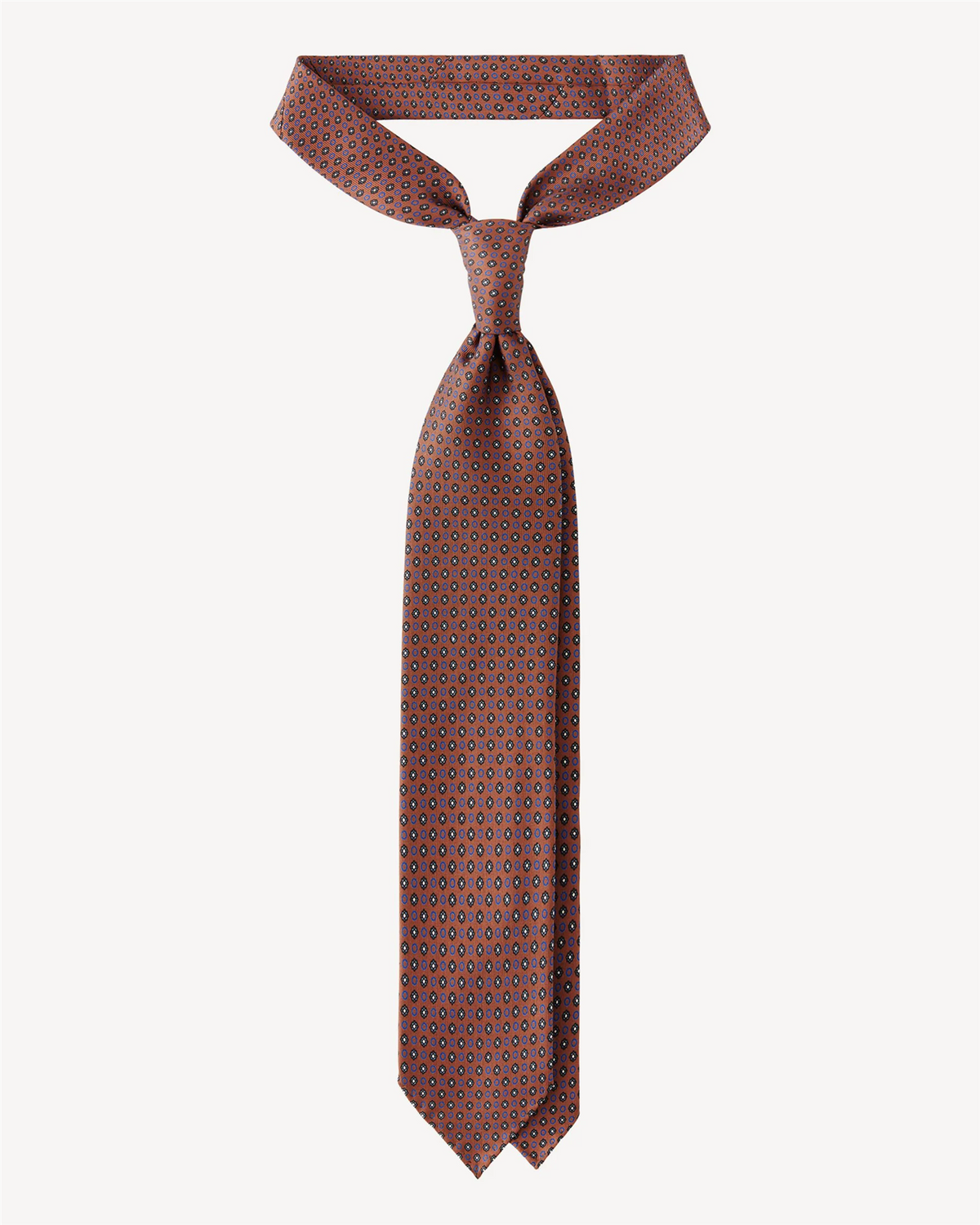 Mix Floral Handprinted Selftipped Silk Tie