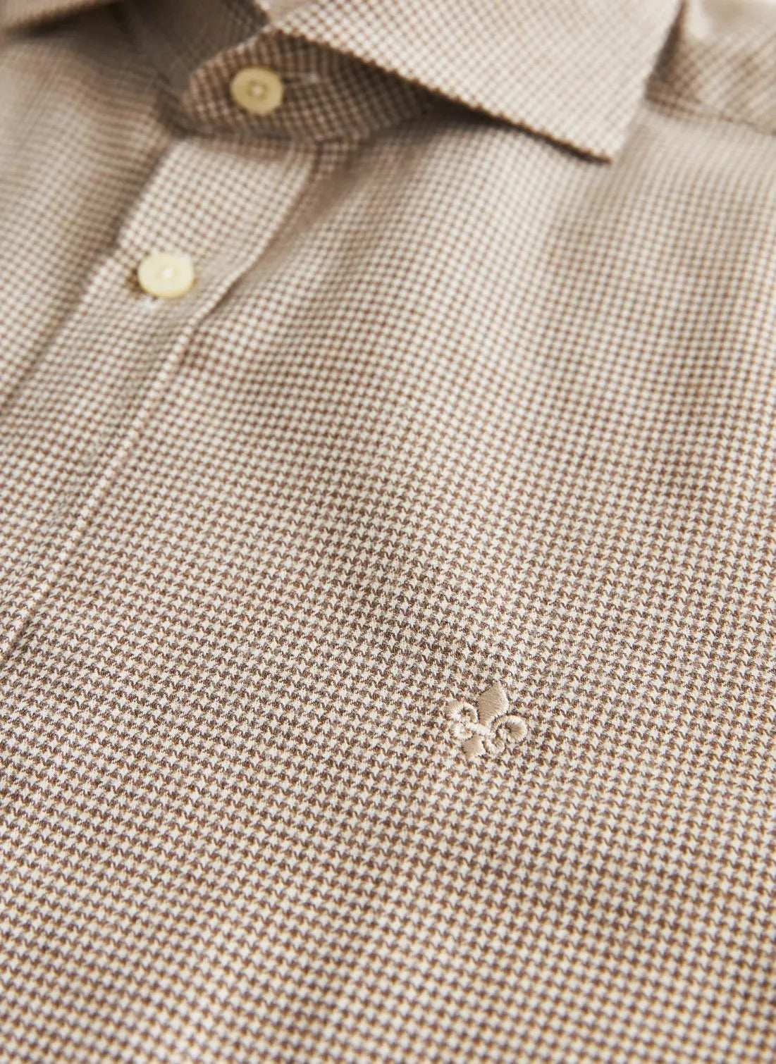 Soft Twill Dogtooth Shirt-Slim Fit