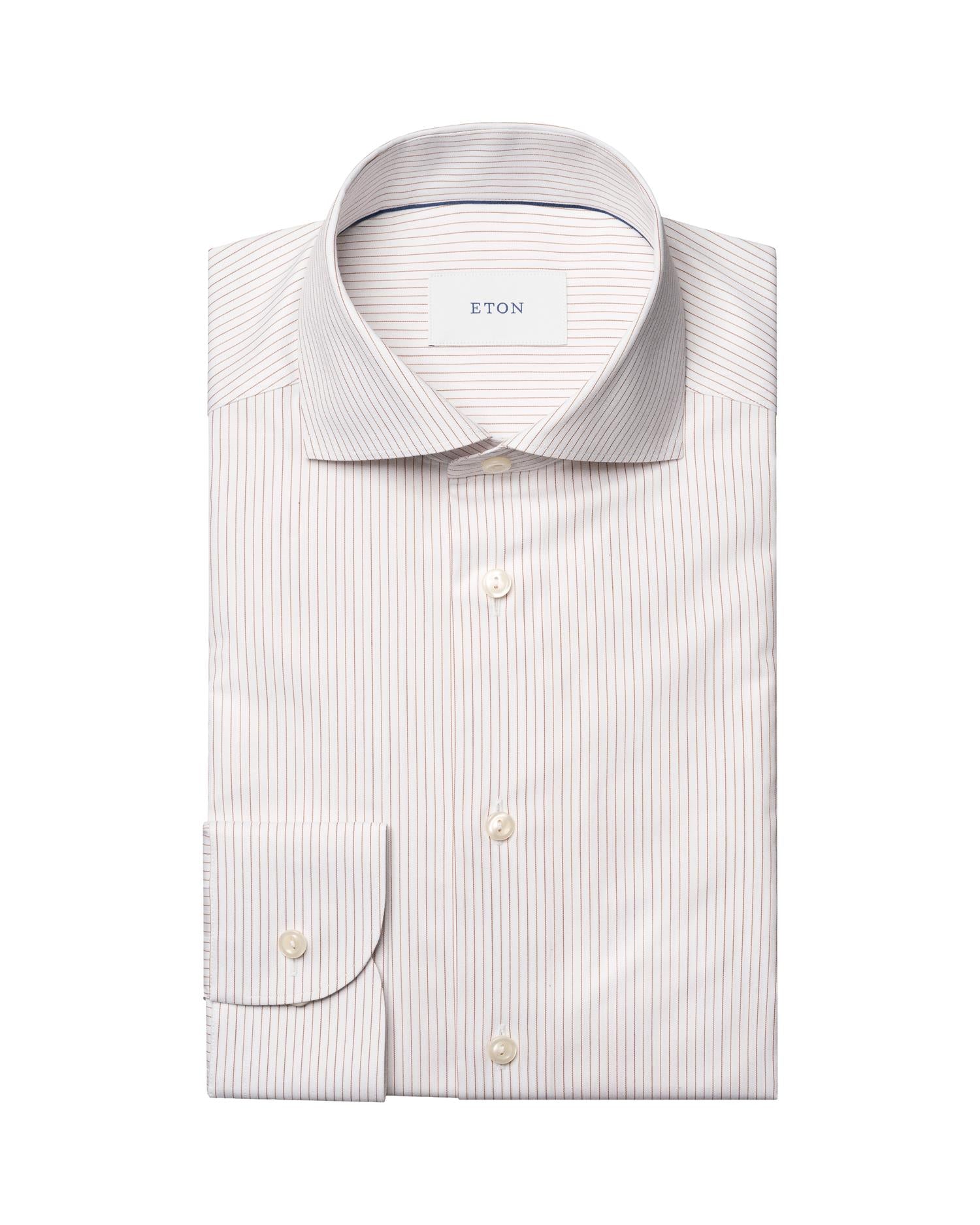 Orange Striped Fine Twill Shirt