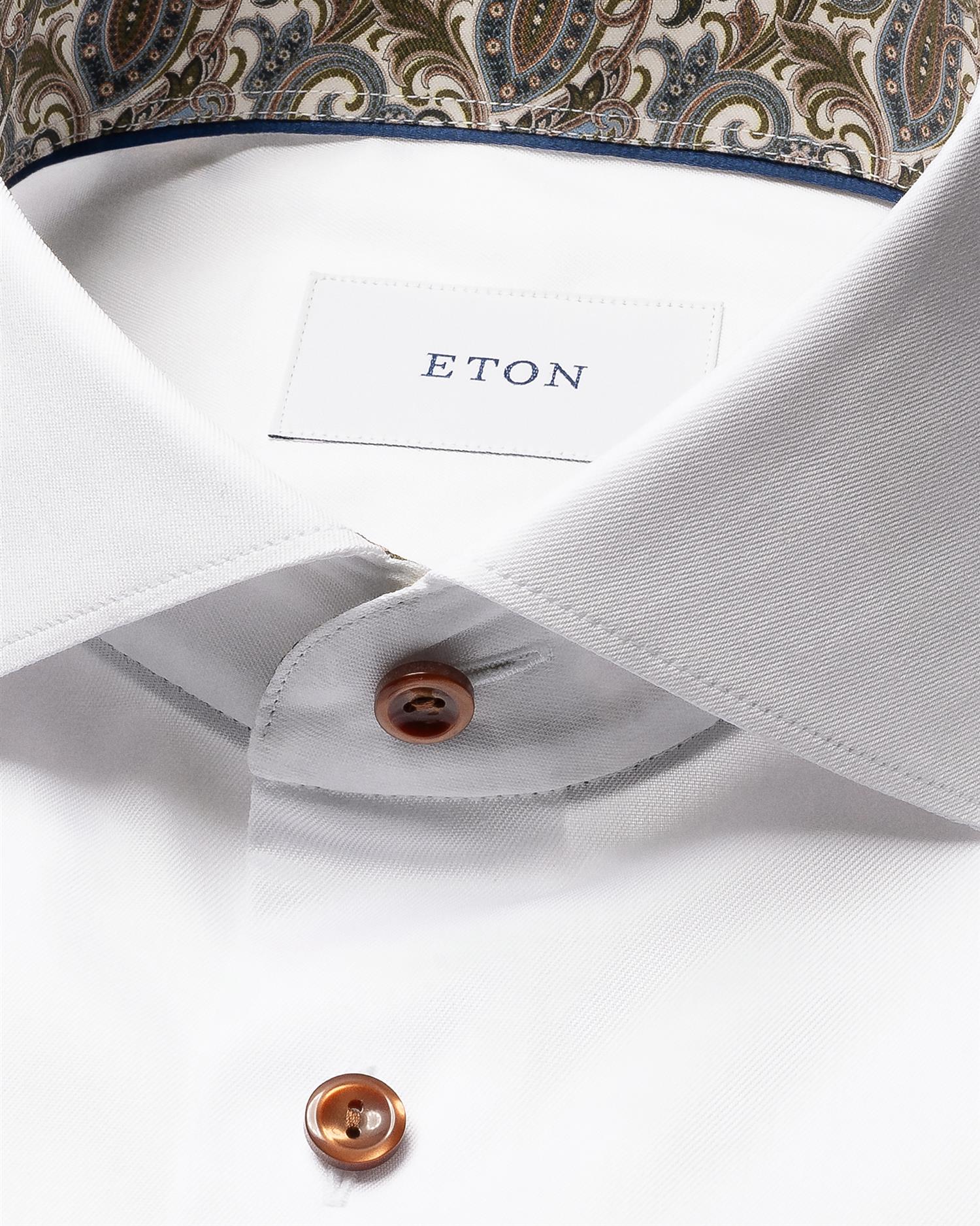 White Paisley Effect Signature Twill Shirt