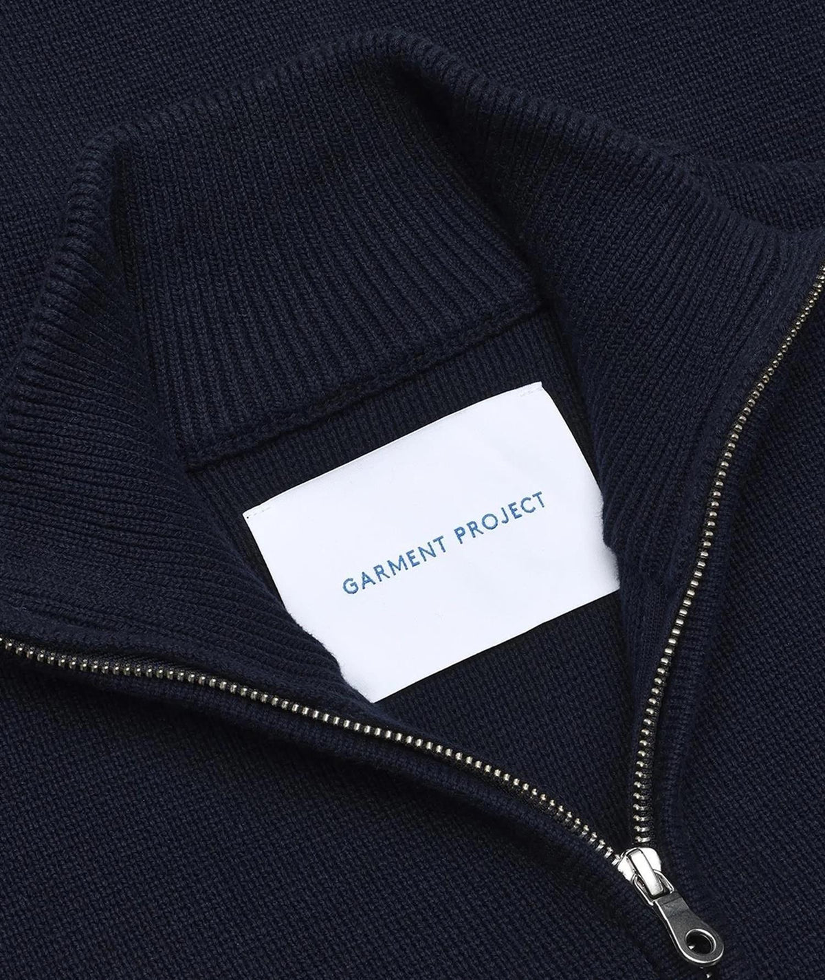 Zipper Knit Cardigan - Navy