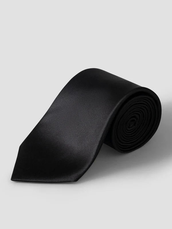Black Solid Silk Tie