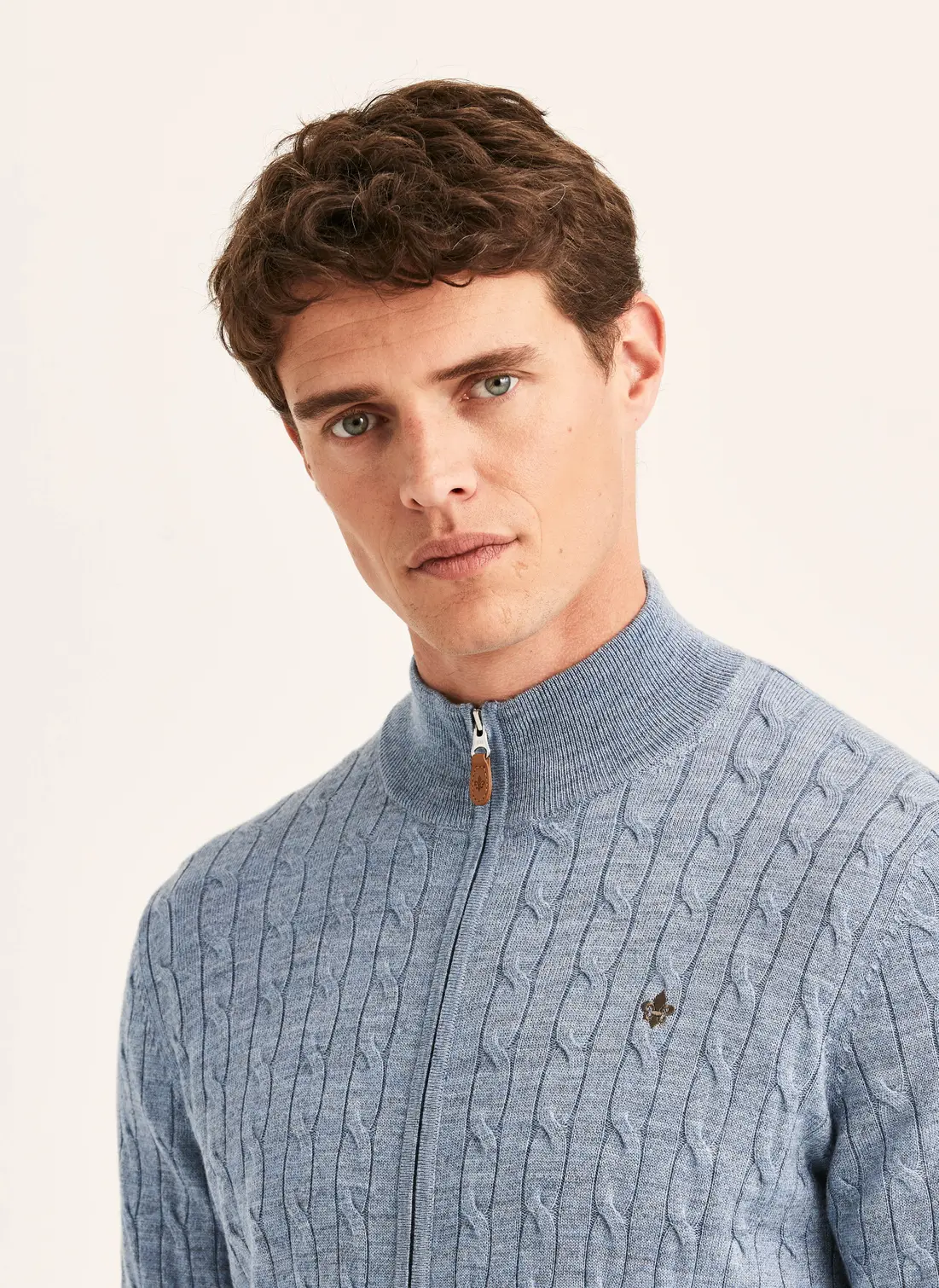 Merino Cable Zip Cardigan