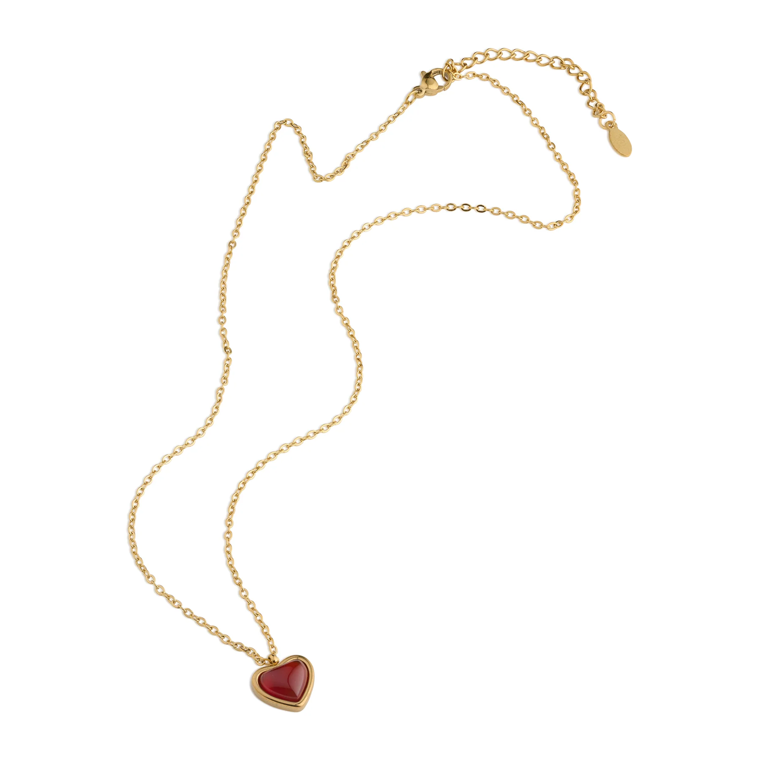 Sonja - Jelly Heart Dangling Necklace Gold Stainle - Gold