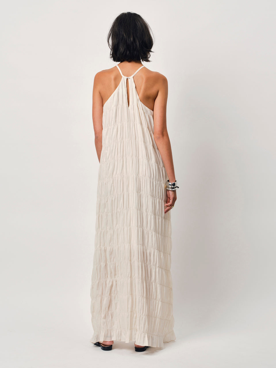 Nelkis smocked halter dress