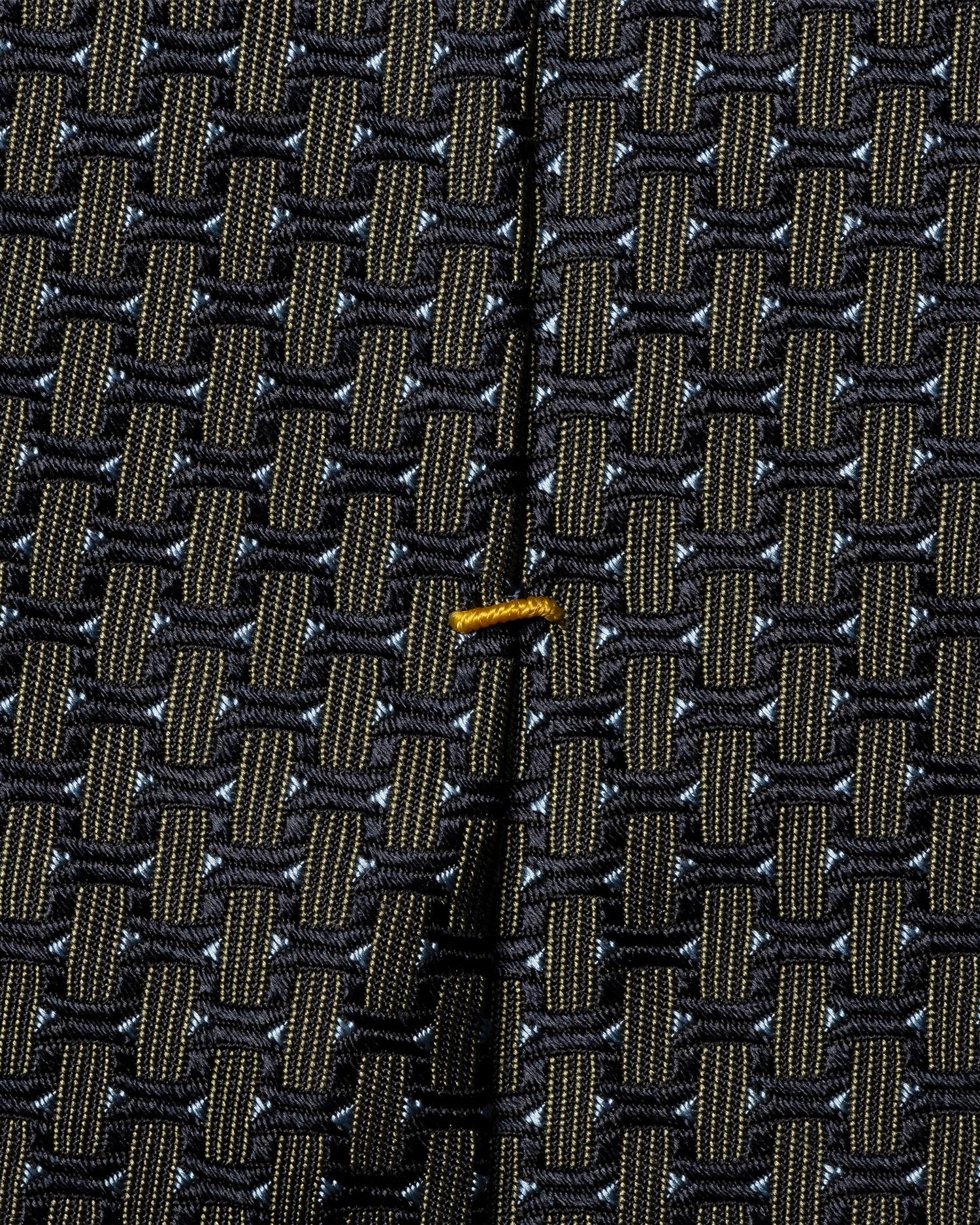 Dark green Geometric Woven Silk Tie