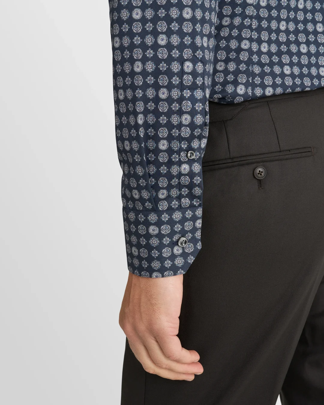 Navy blue Geometric Signature Twill Shirt