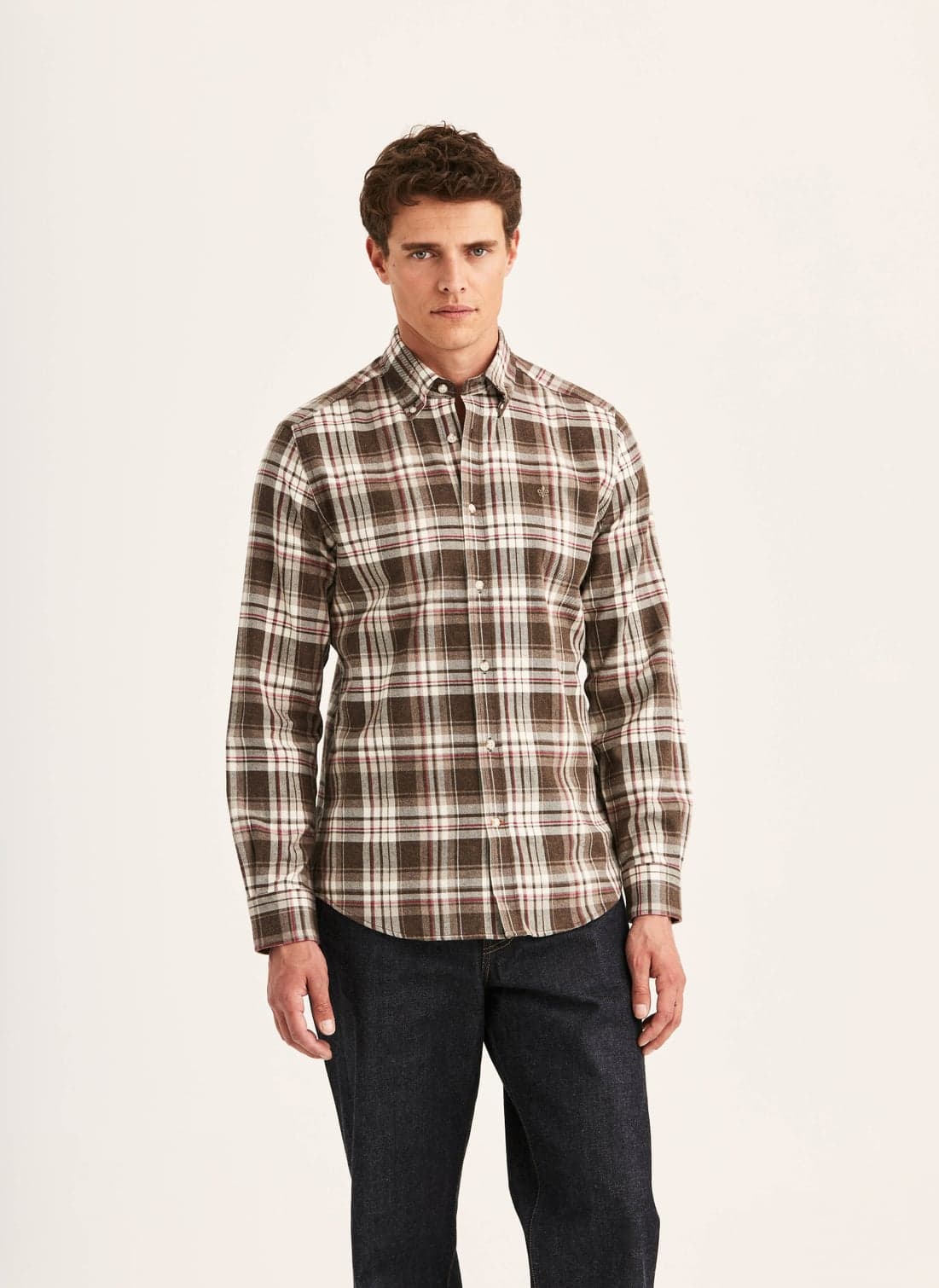 Happy Flannel Check Shirt-Classic Fit