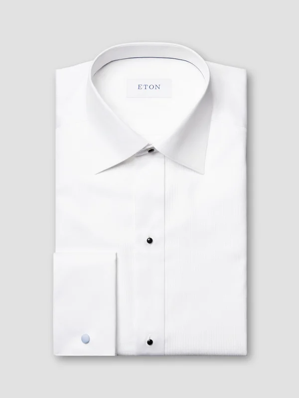 Slim FitWhite Striped Tux Shirt