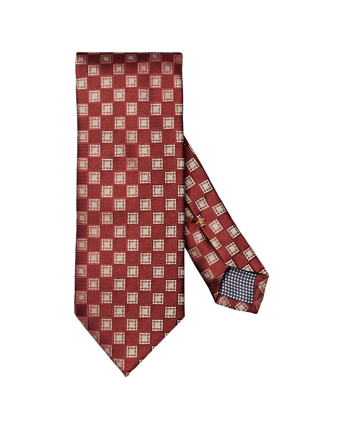Dark Red Medallion Woven Silk Tie