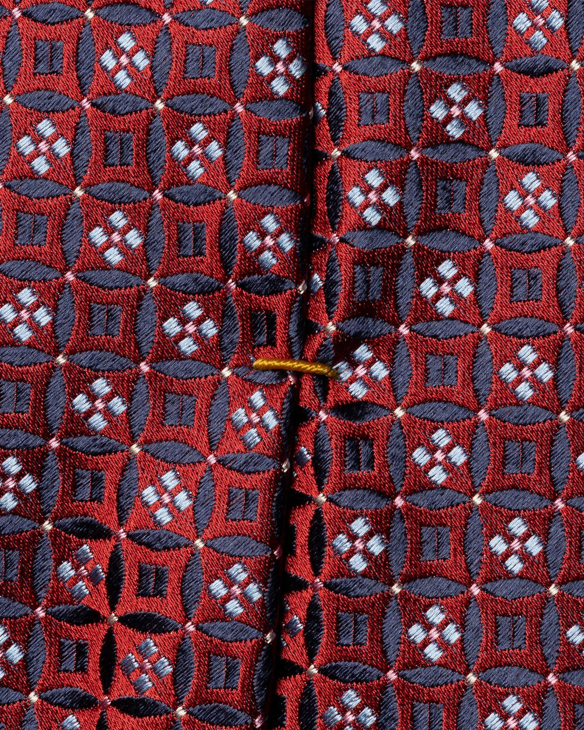 Red Floral Medallion Woven Silk Tie