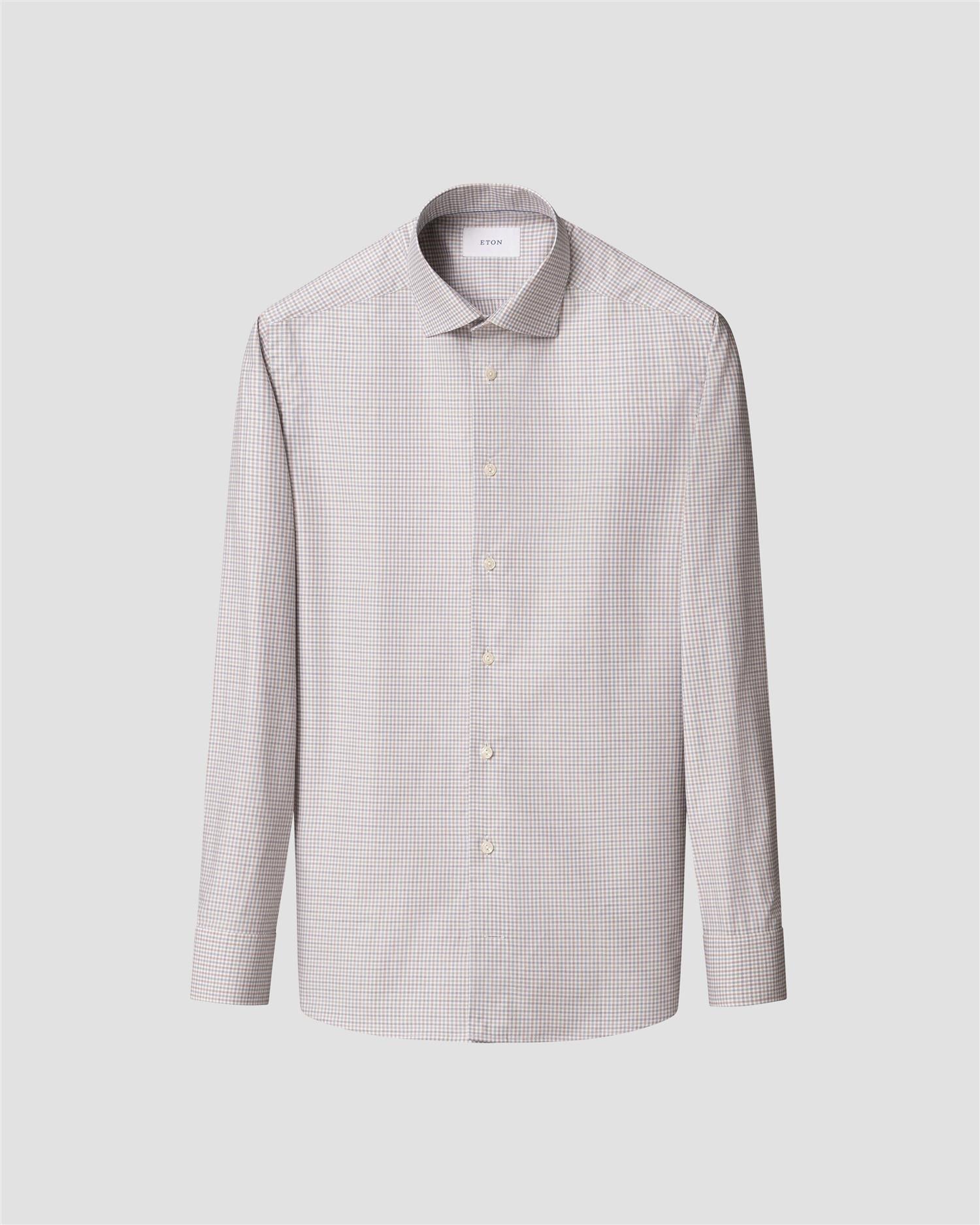 Slim Fit Micro Check Twill Shirt