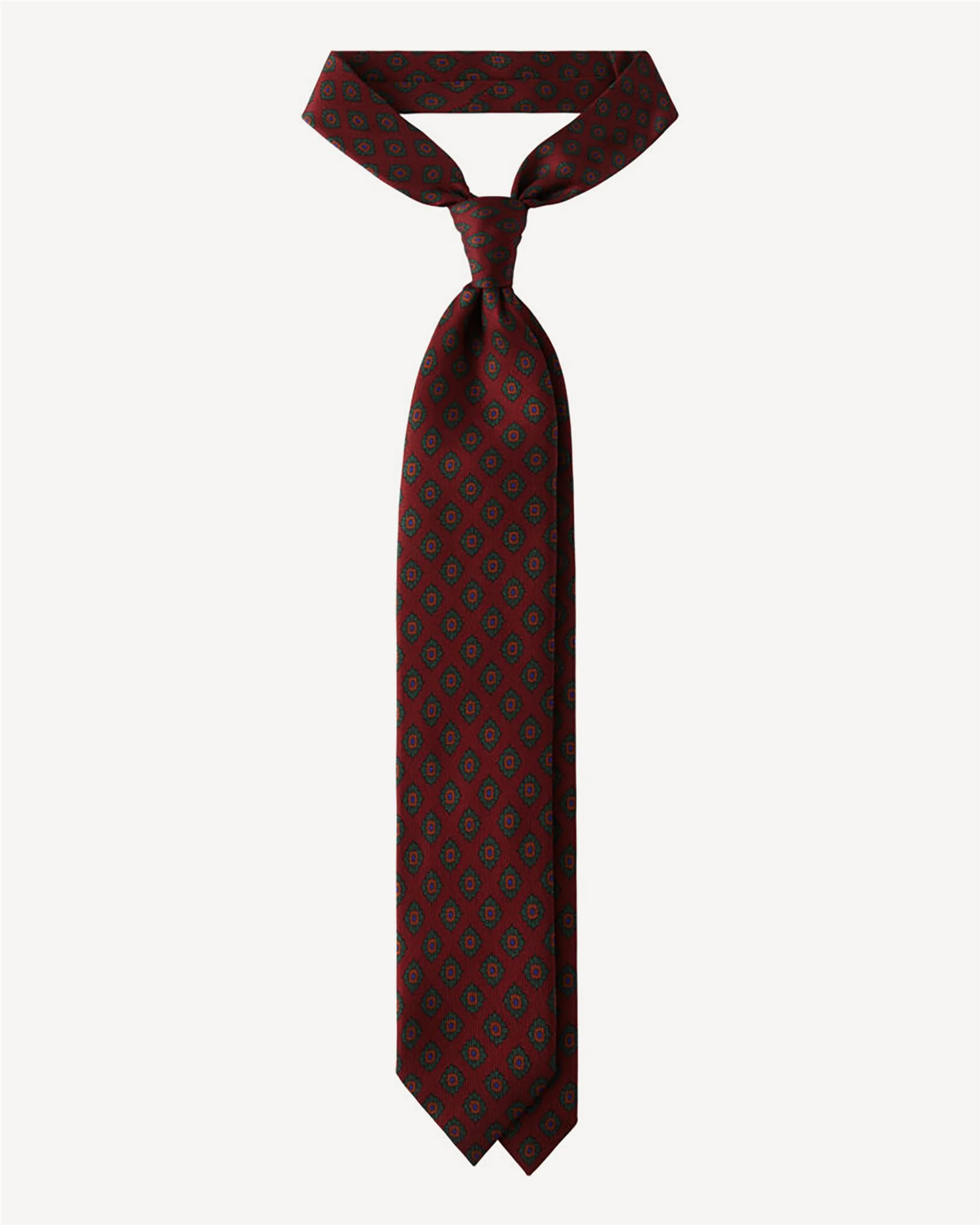 Rosette Pattern Selftipped Silk Tie