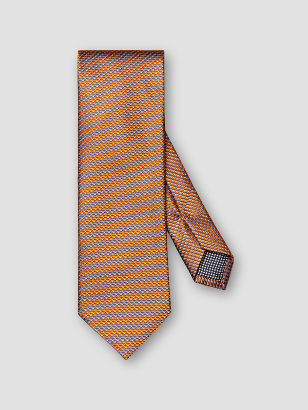 Orange Geometric Woven Silk Tie