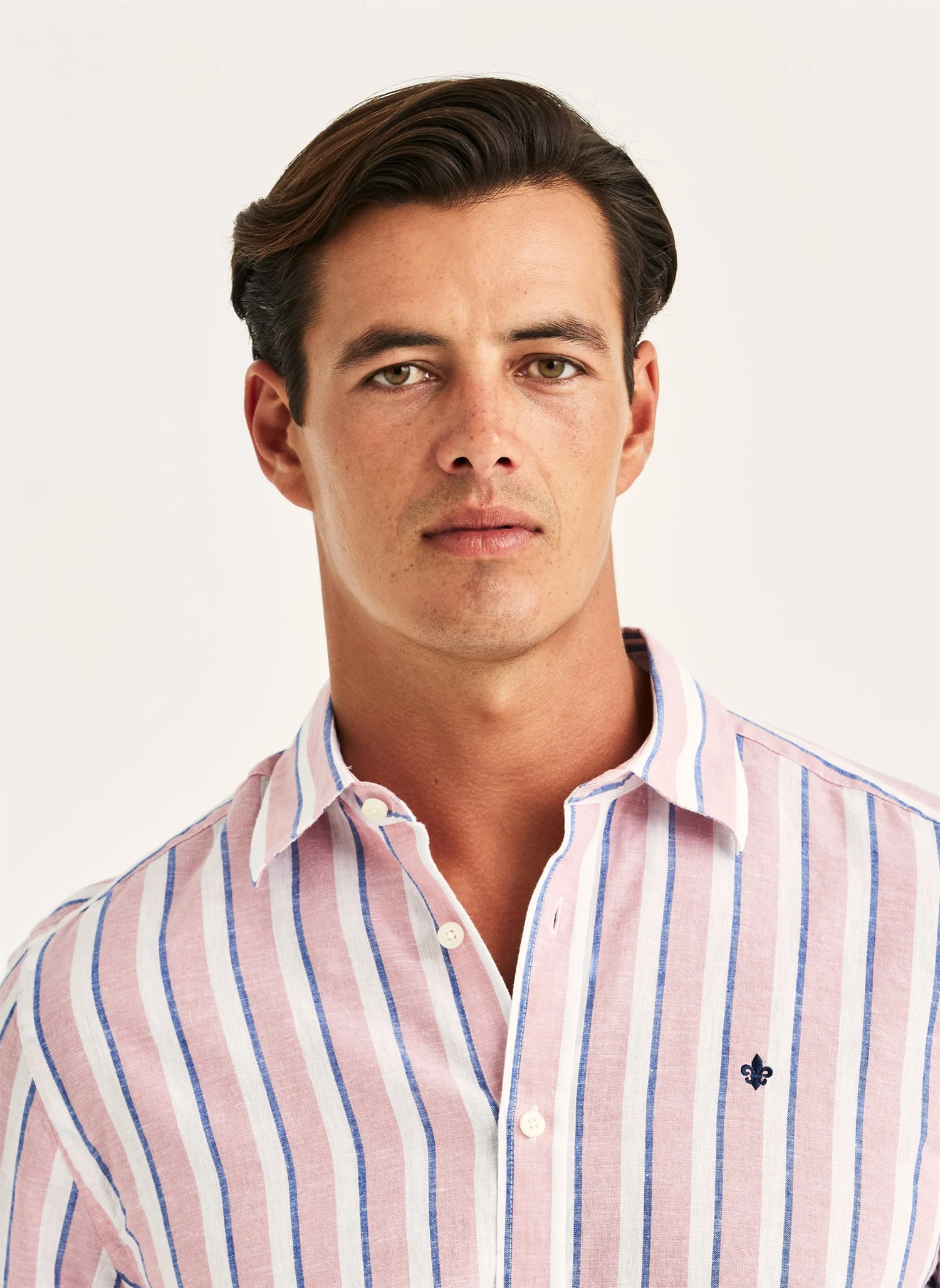Douglas Linen Mix Stripe Shirt-Classic Fit