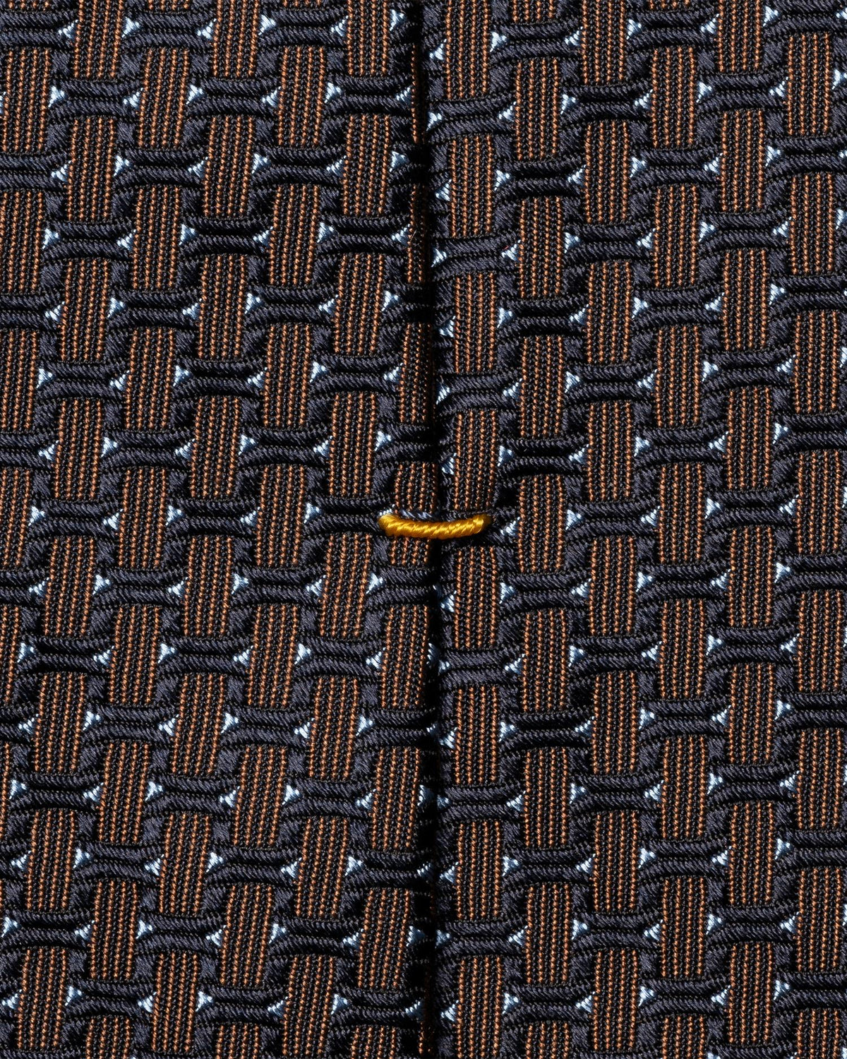 Brown Geometric Woven Silk Tie