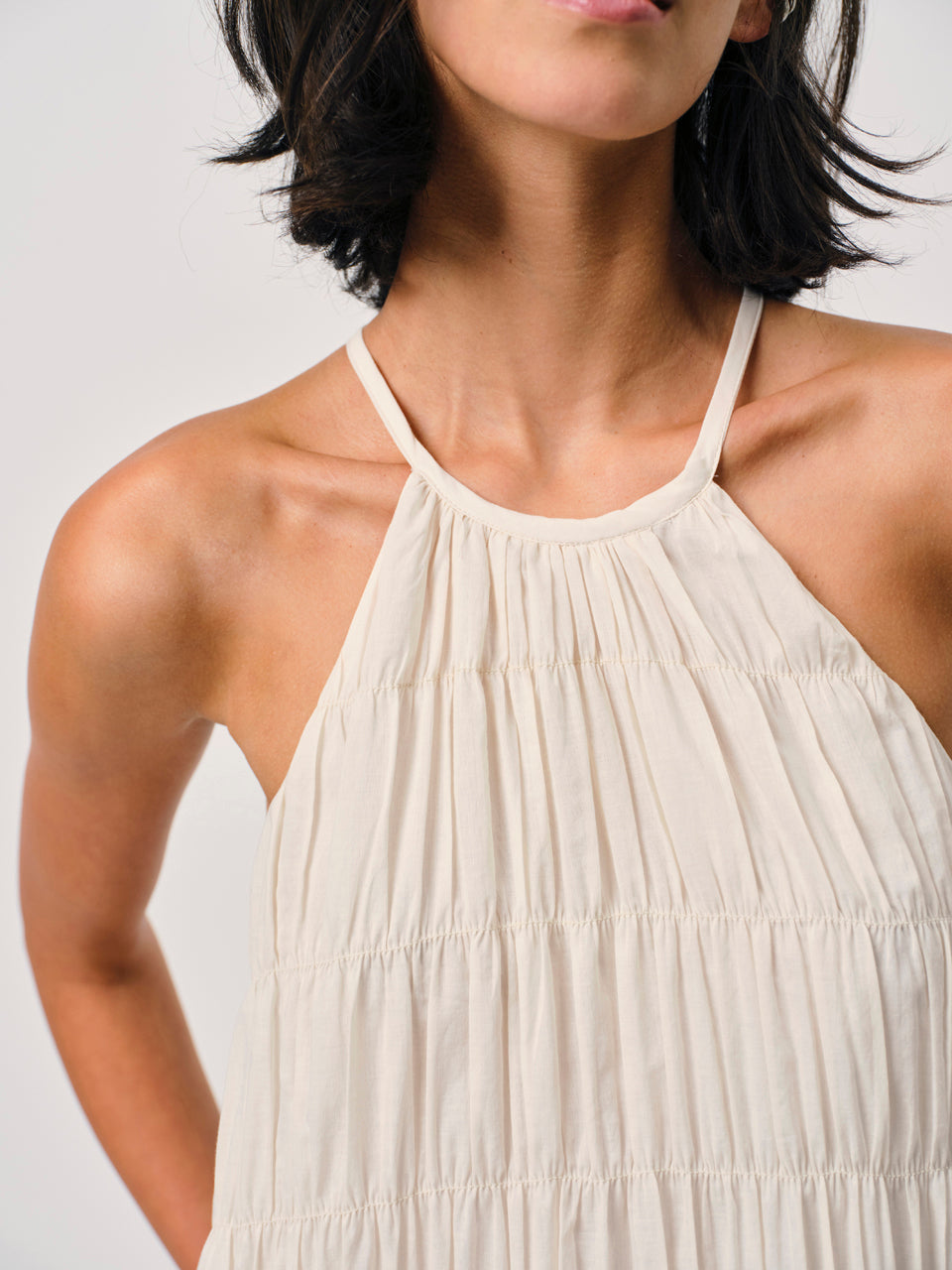 Nelkis smocked halter dress