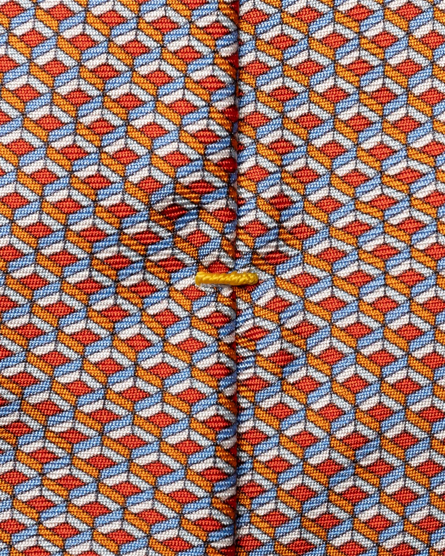 Geometrical Print Silk Tie