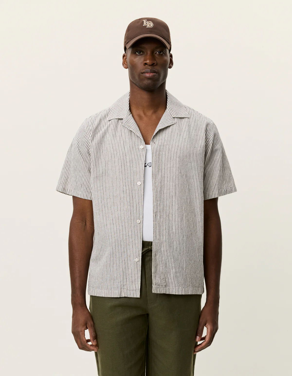 Lukas Stripe Cotton Linen SS Shirt