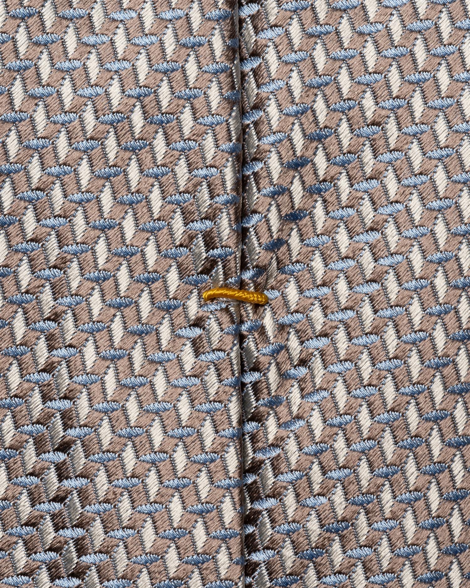 Beige Micro Geometric Woven Silk Tie