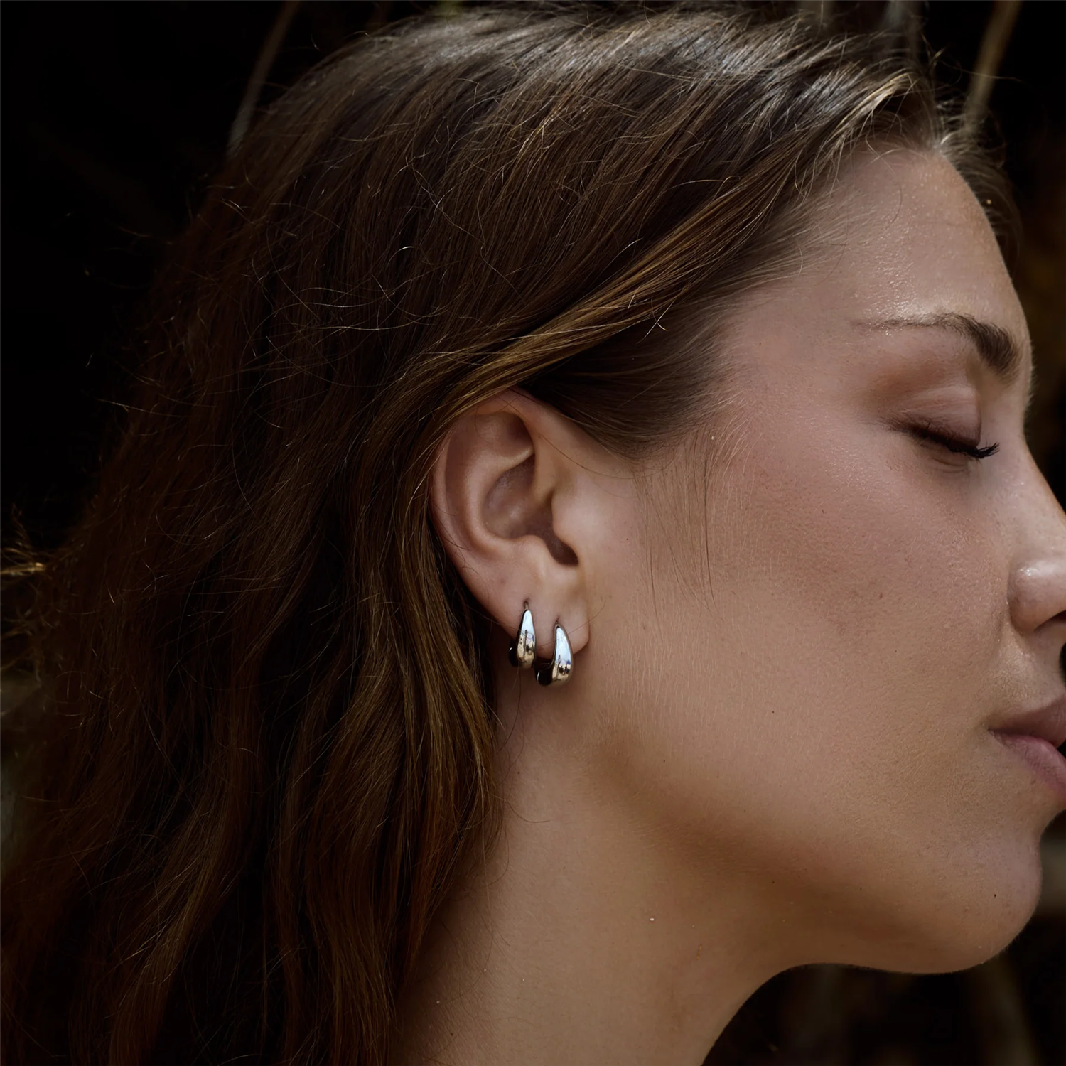 Hedvig - Classic Wide Hoop Earrings Stainless Stee - Silver