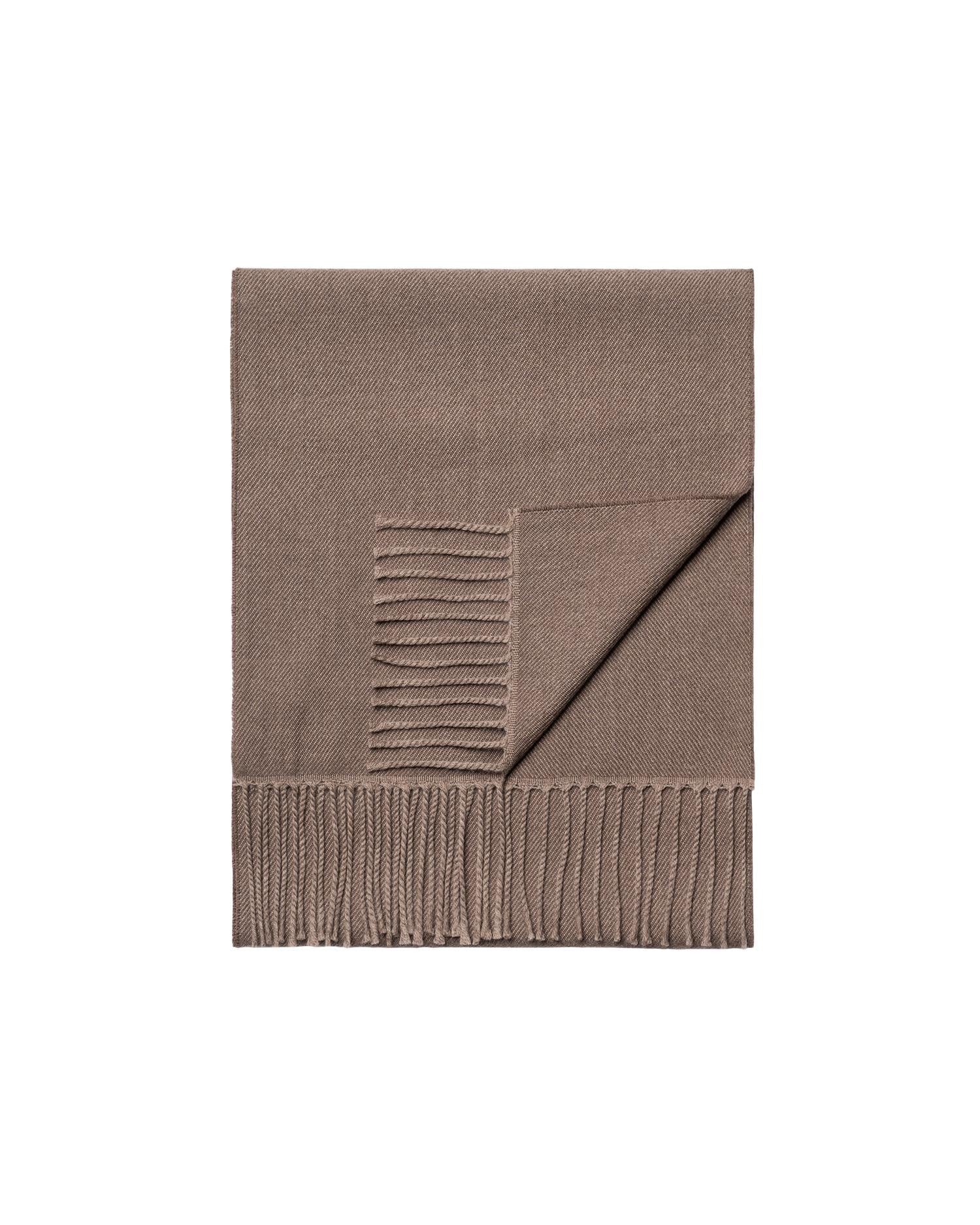 Brown Twill Merino Wool Scarf