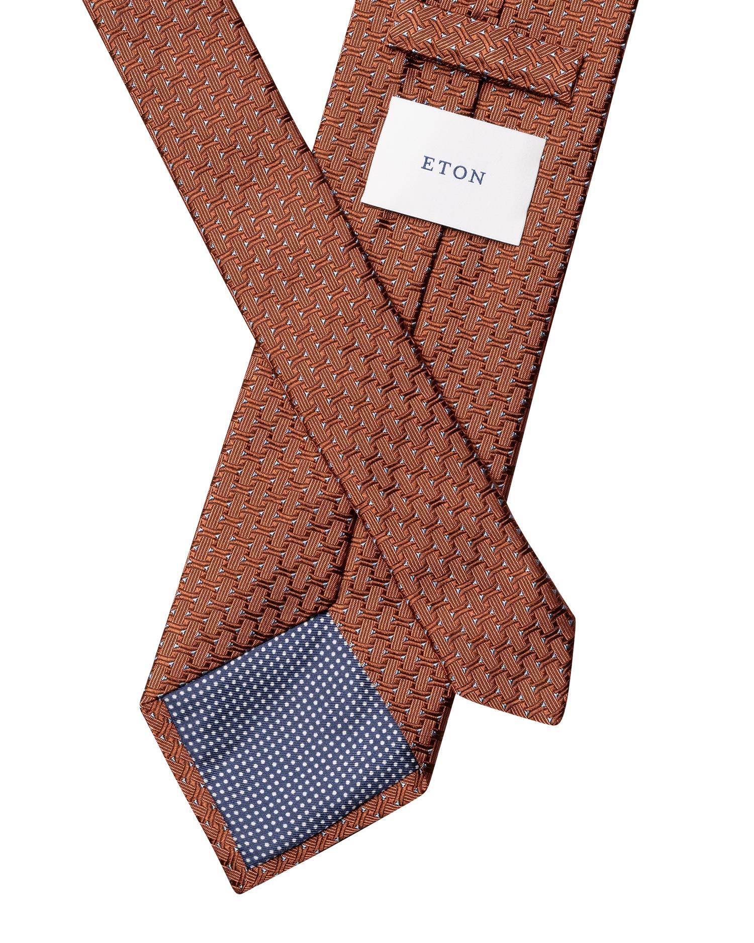 Orange Geometric Woven Silk Tie