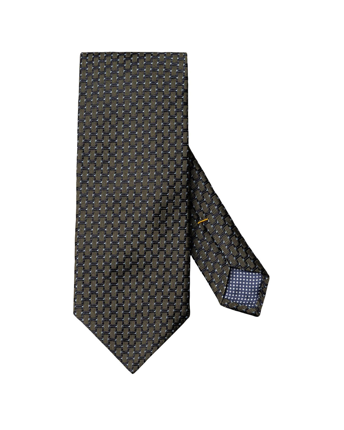 Dark green Geometric Woven Silk Tie