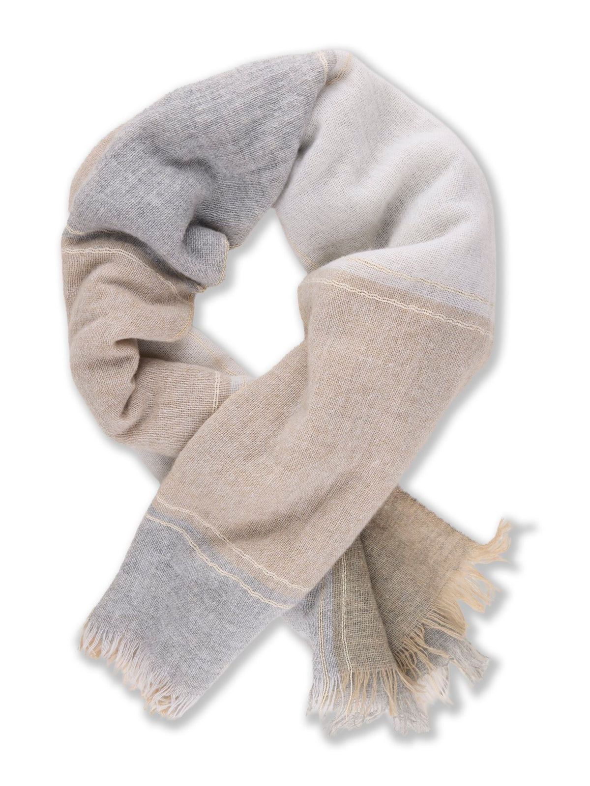 Lys Beige Skjerf I Ull/kasjmir