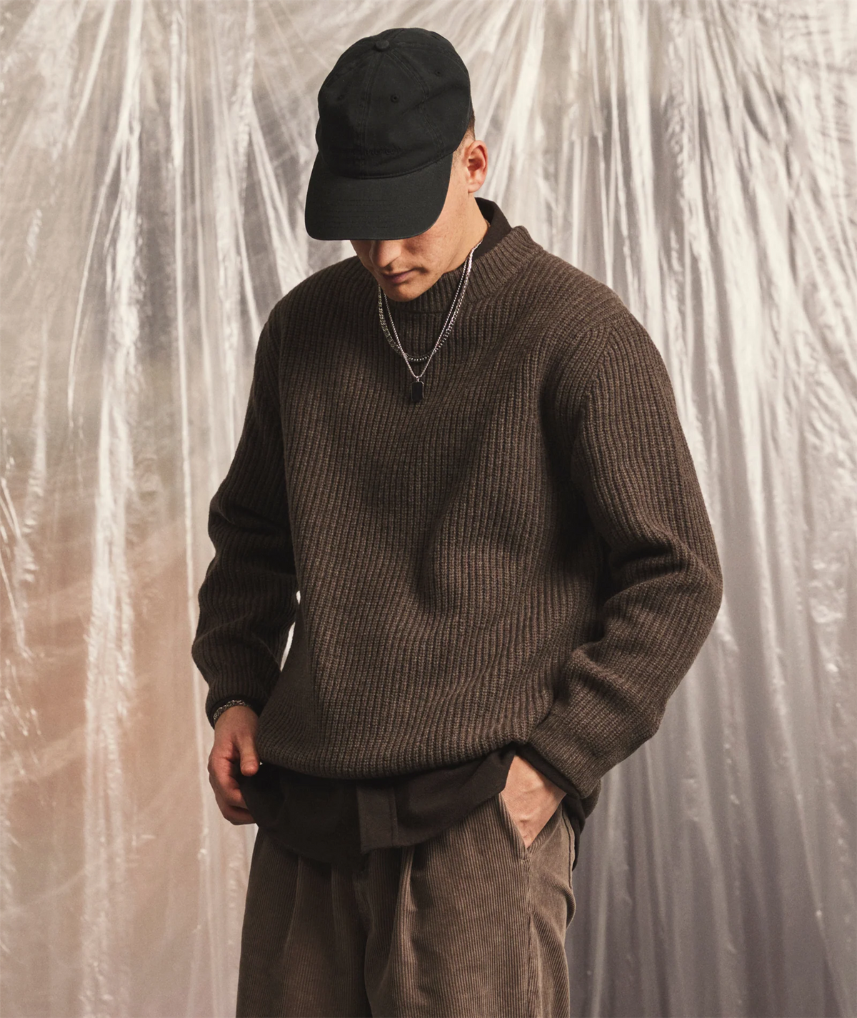 Boxy Wool Knit - Dark Taupe Melange