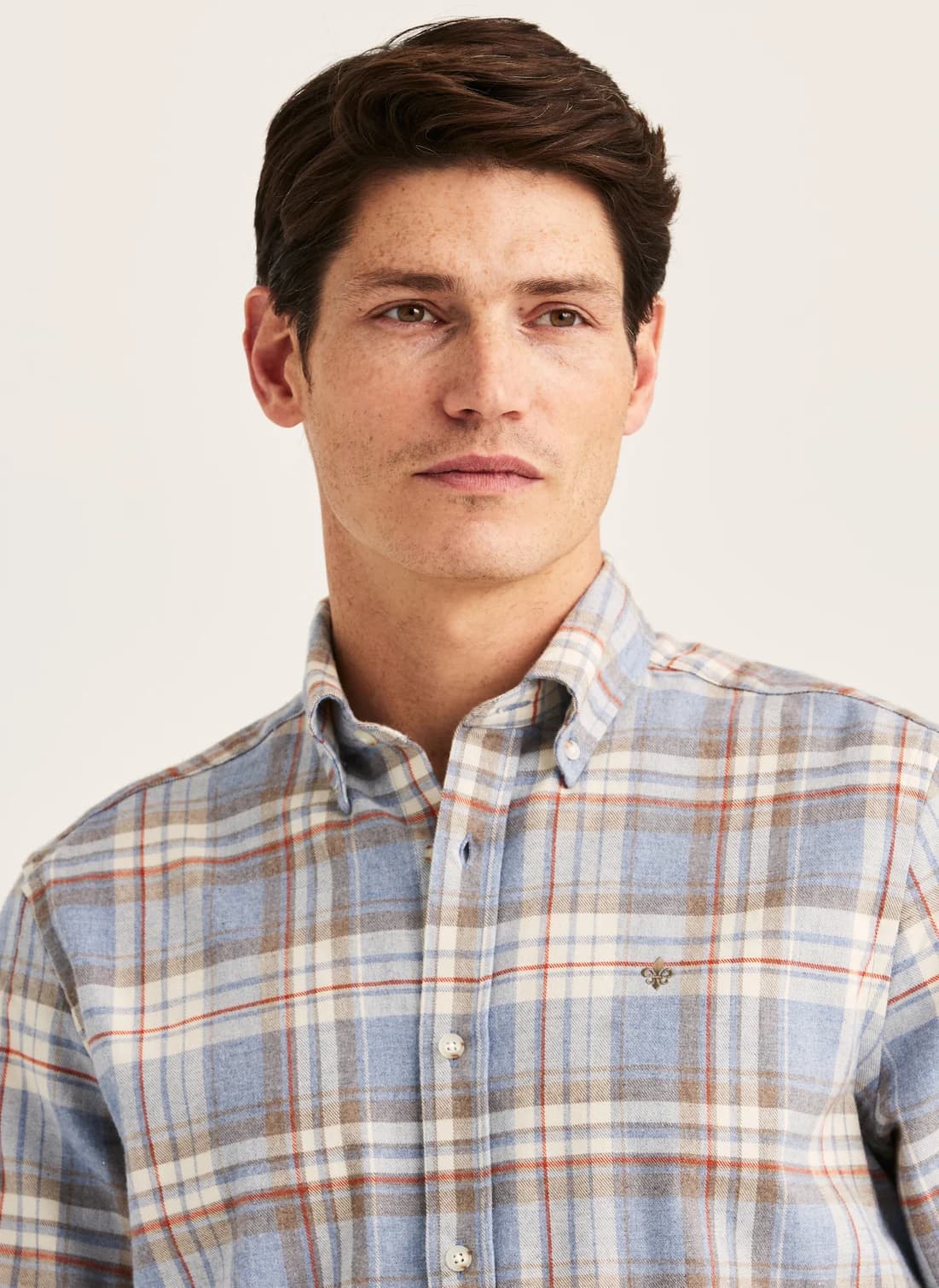 Happy Flannel Check Shirt-Classic Fit