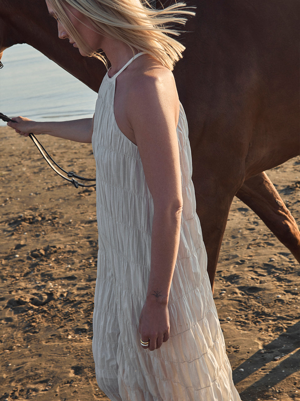 Nelkis smocked halter dress