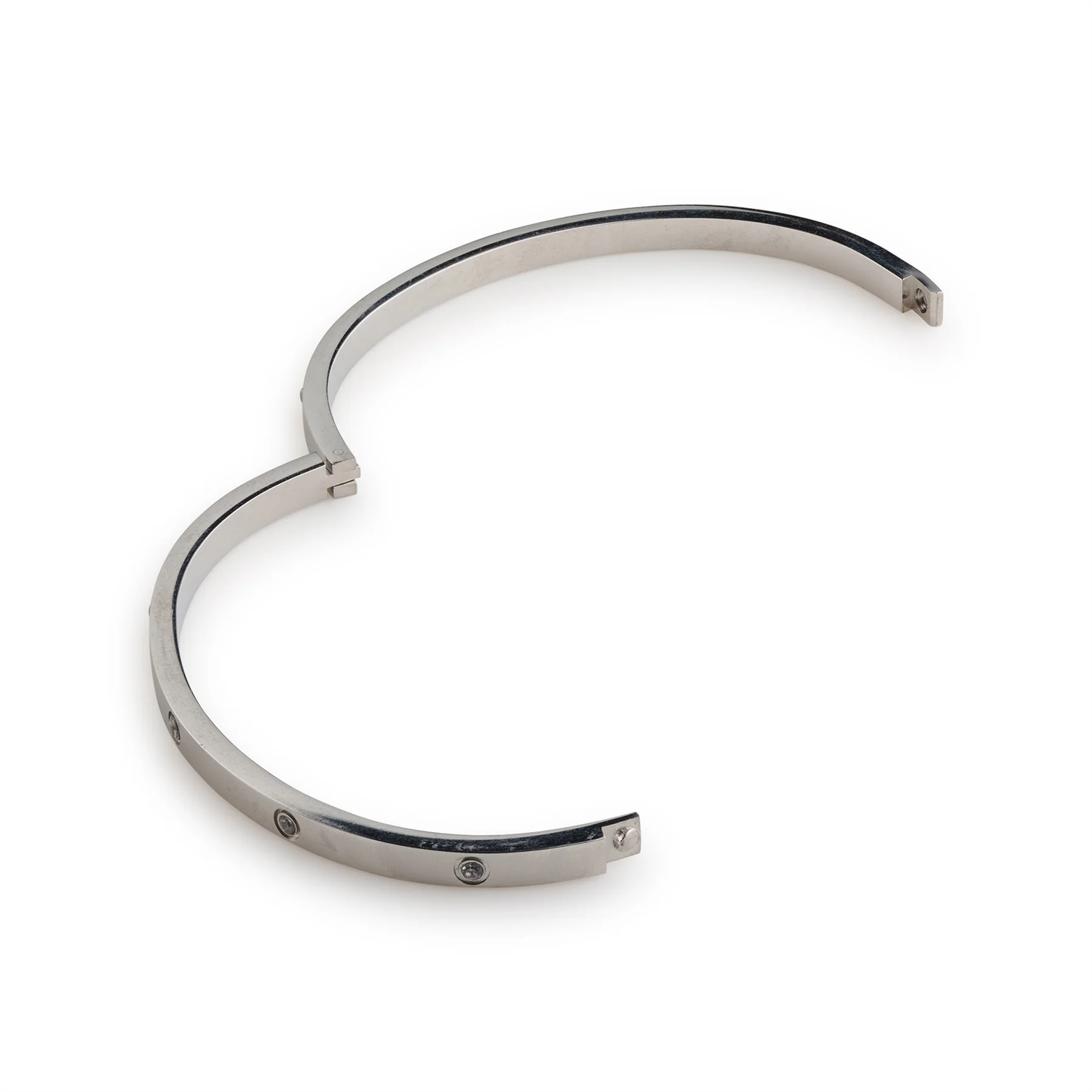Fiona - Crystal Bangle Bracelet Stainless Steel - Silver