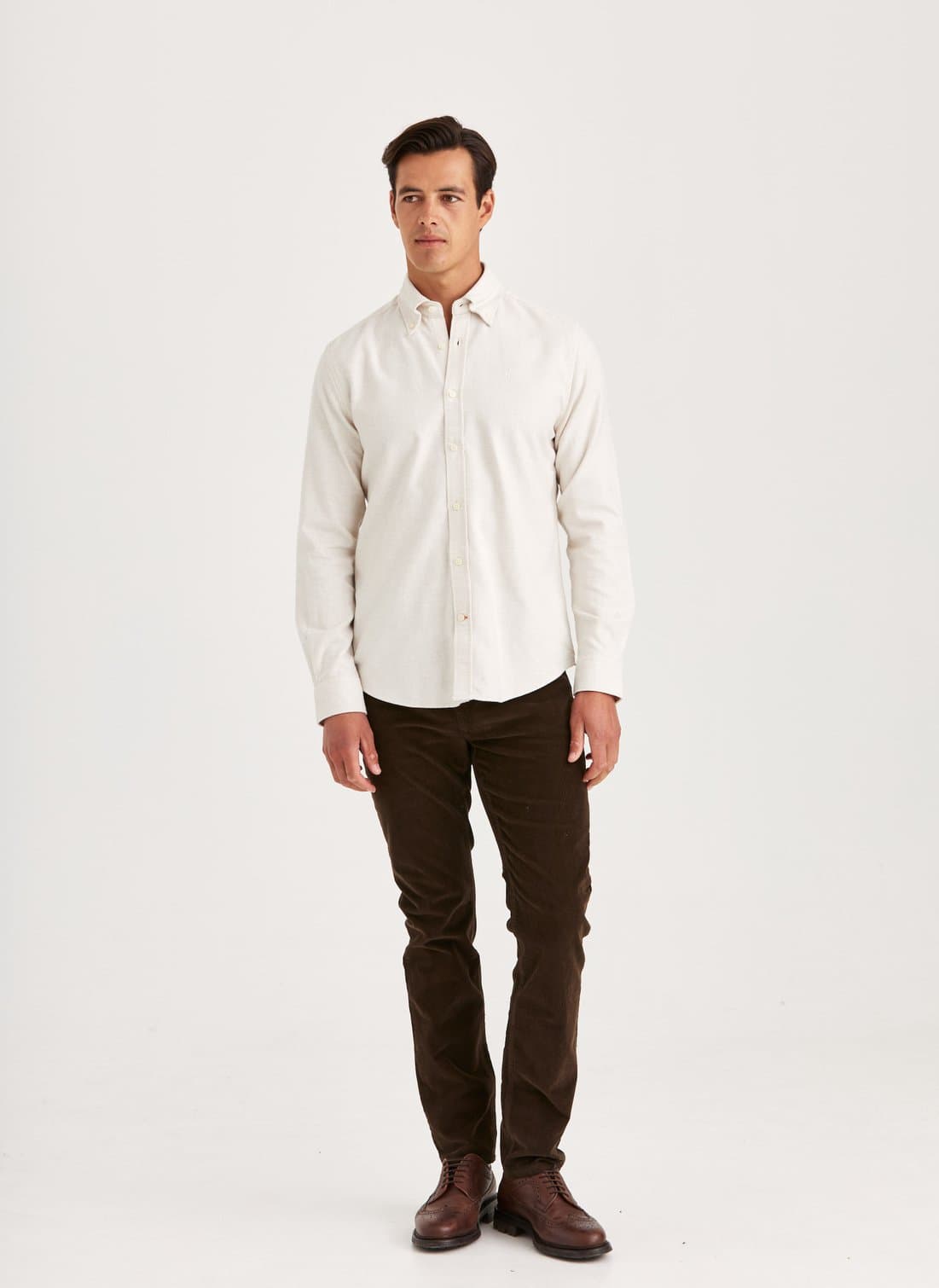 Twill Flannel Shirt-Slim Fit