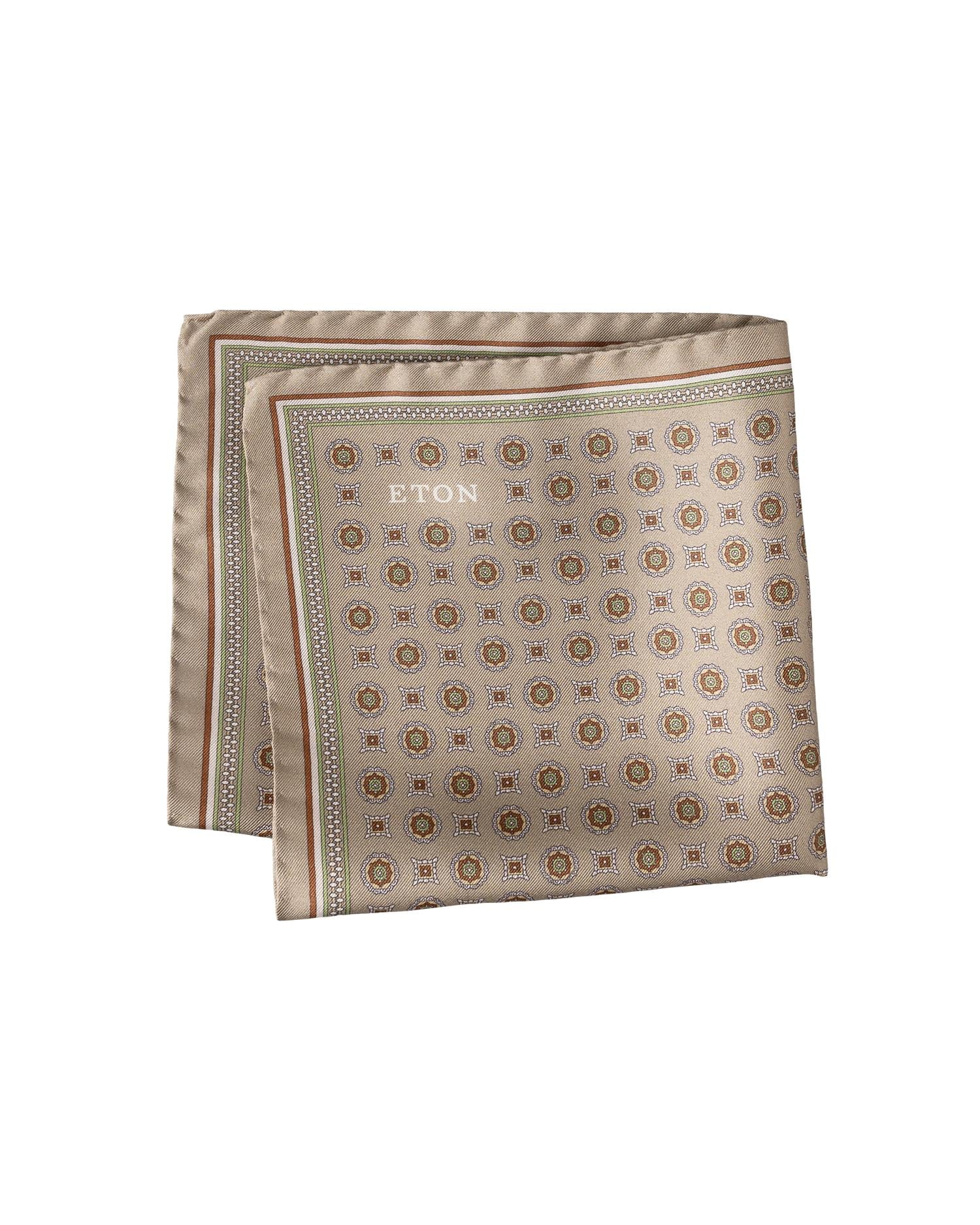 Light green Medallion Silk Twill Pocket Square