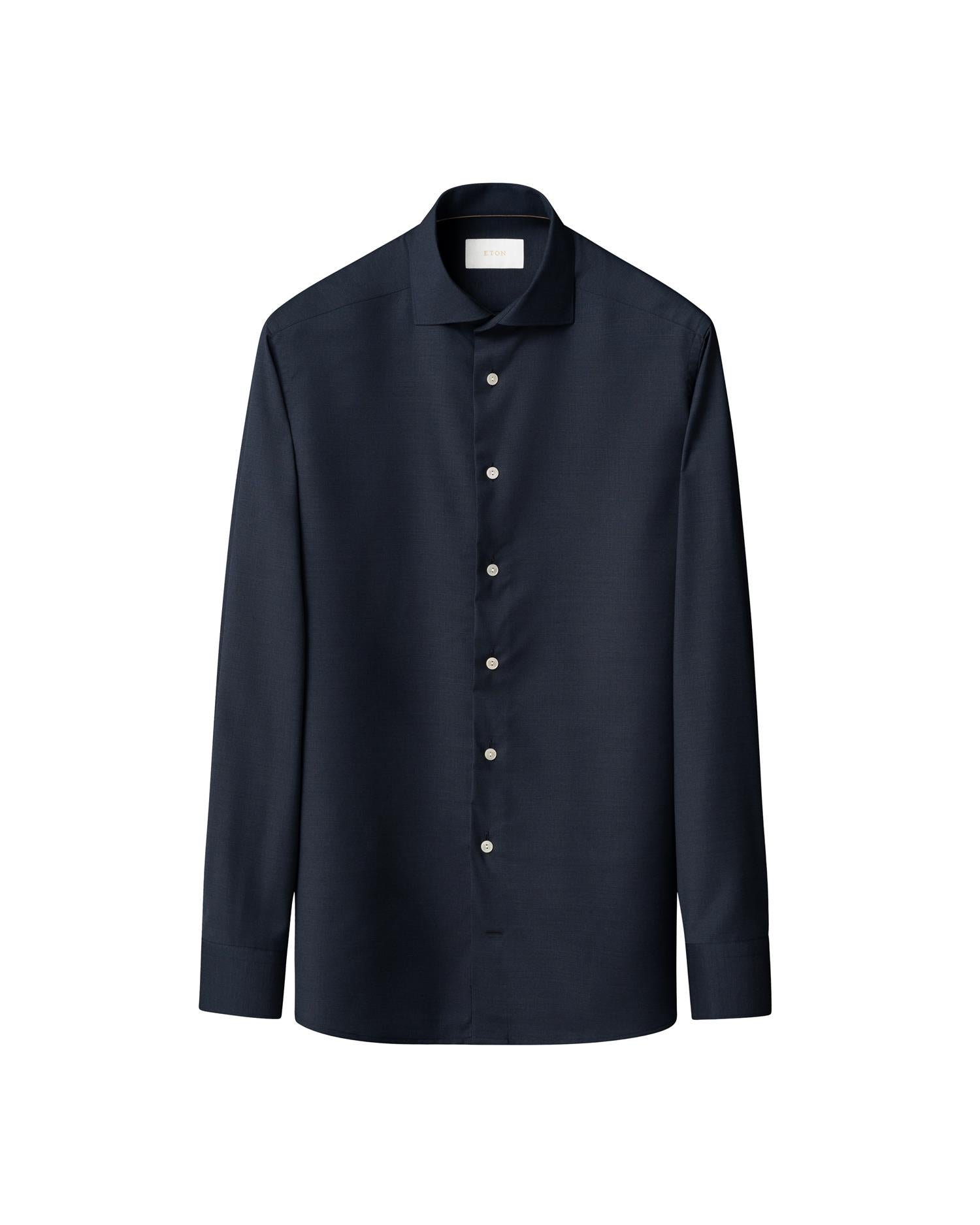 Navy blue Solid Merino Shirt