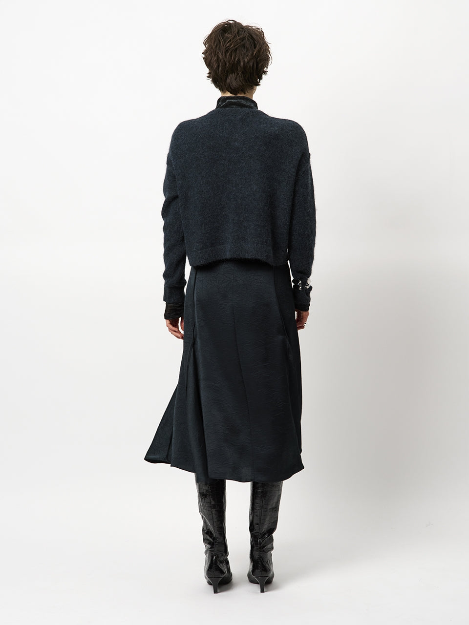 Mirage flowy satin skirt