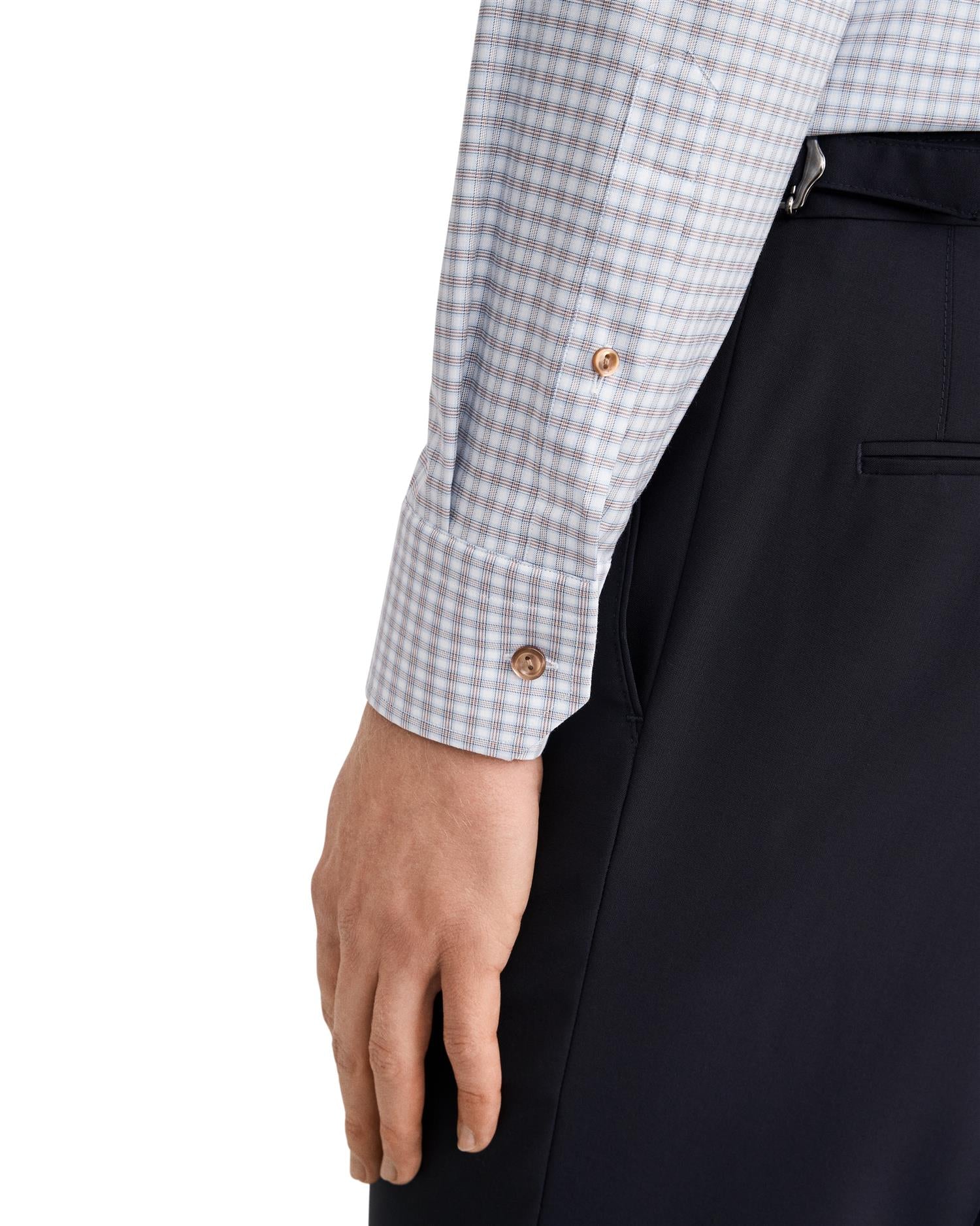 Light blue Check Cotton TENCEL™ Lyocell Shirt
