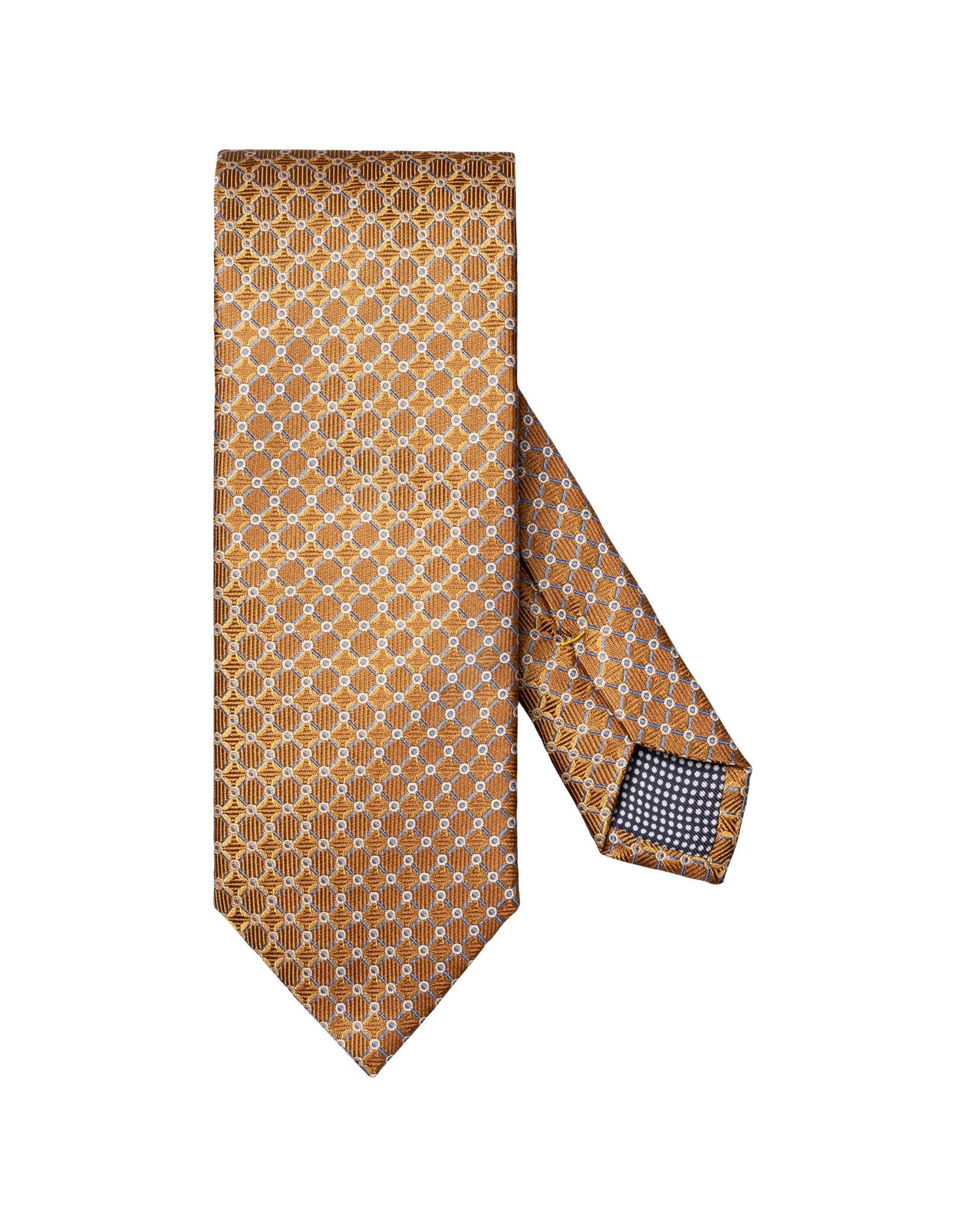 Yellow Geometric Woven Silk Tie