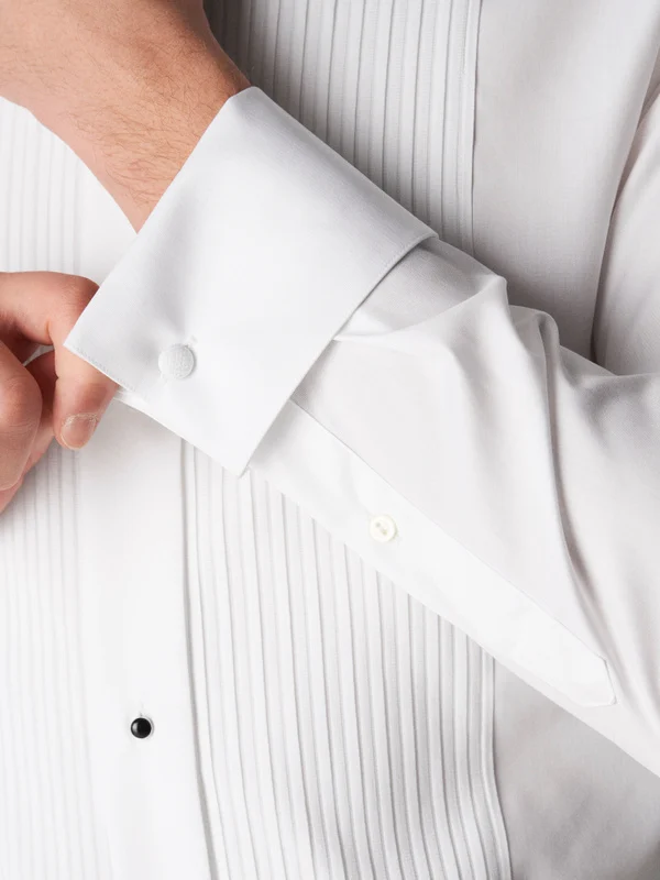 Slim Fit White Plissé Shirt