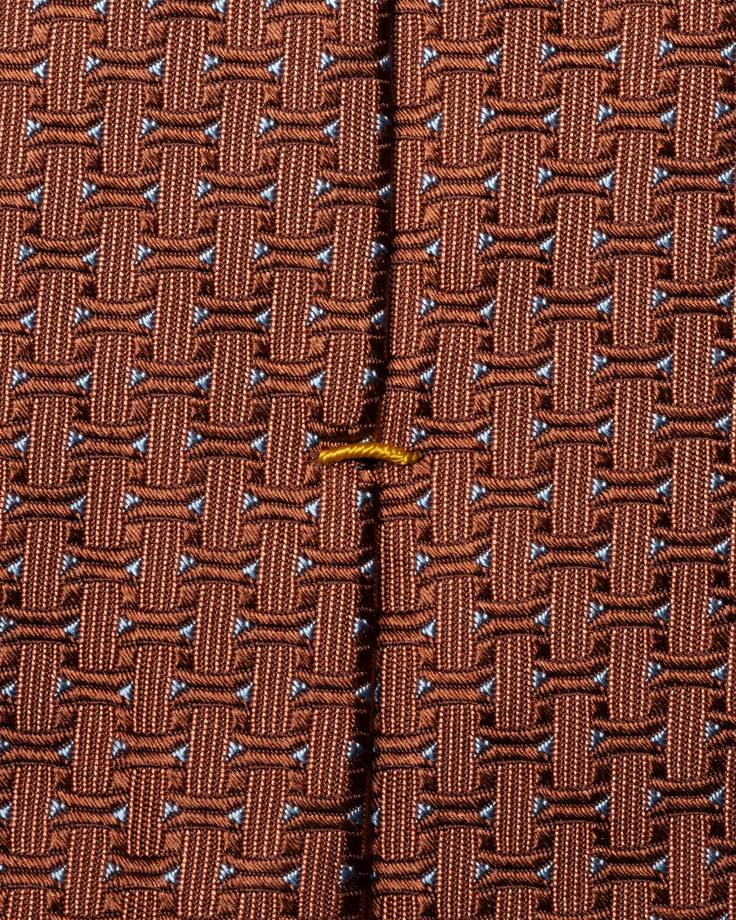 Orange Geometric Woven Silk Tie