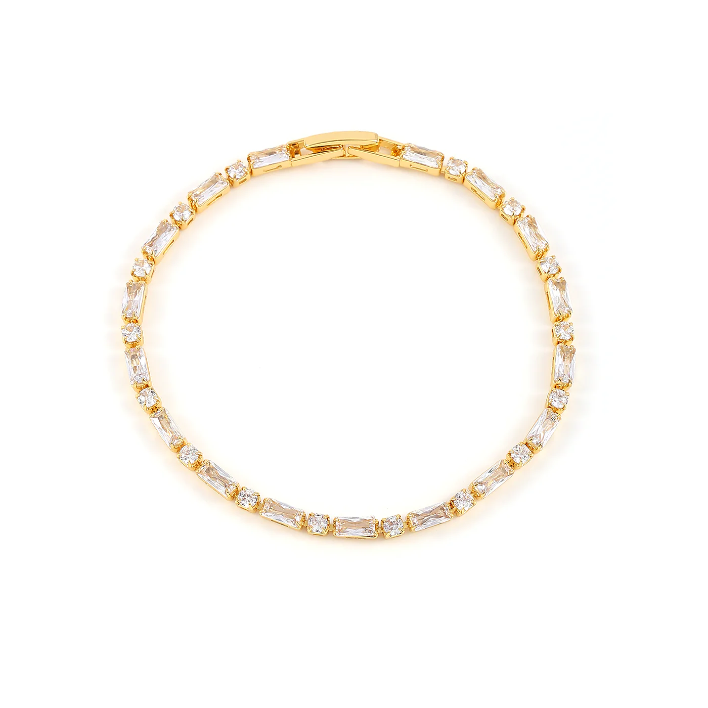 Serena - Crystal Tennis Bracelet - Gold