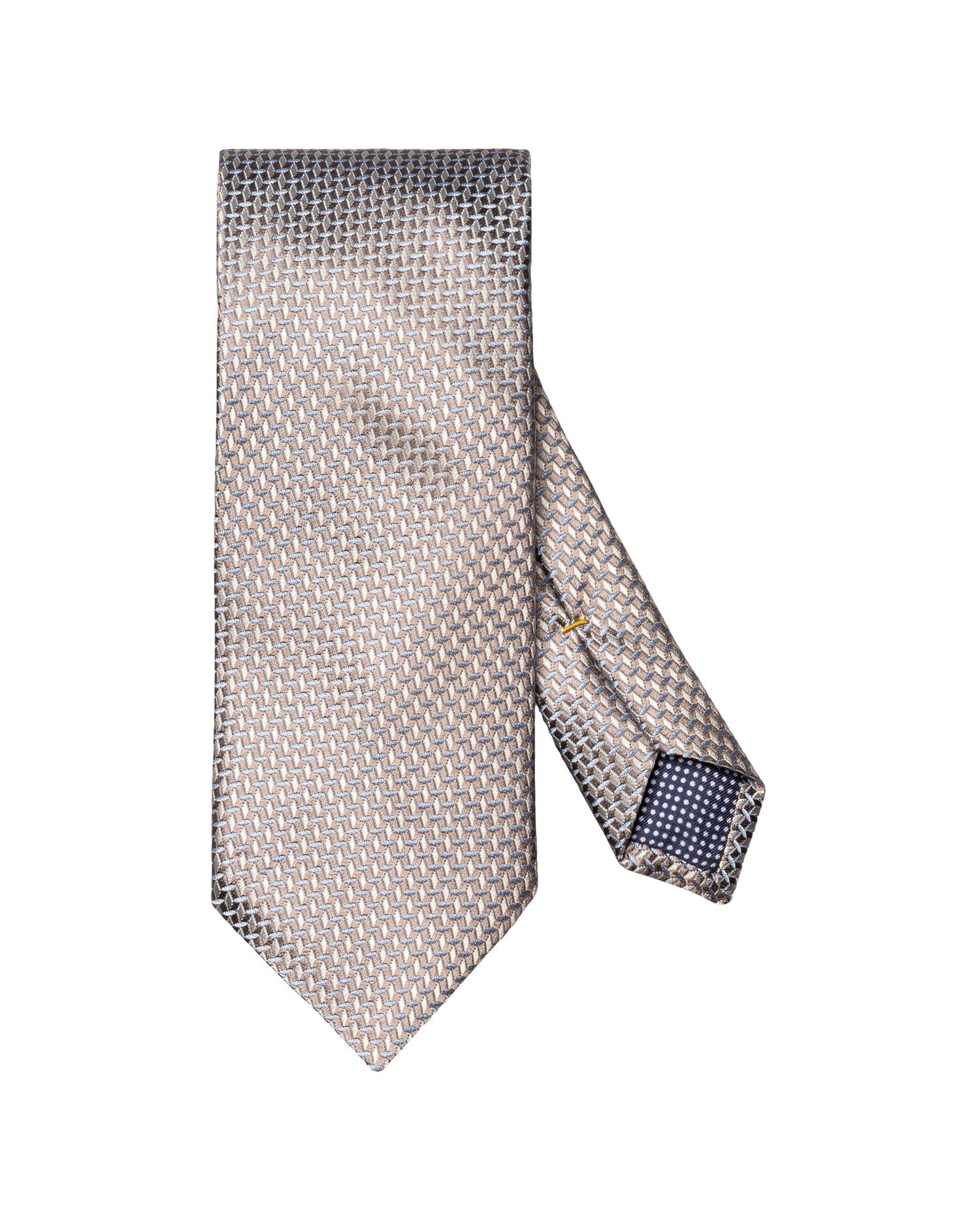 Beige Micro Geometric Woven Silk Tie