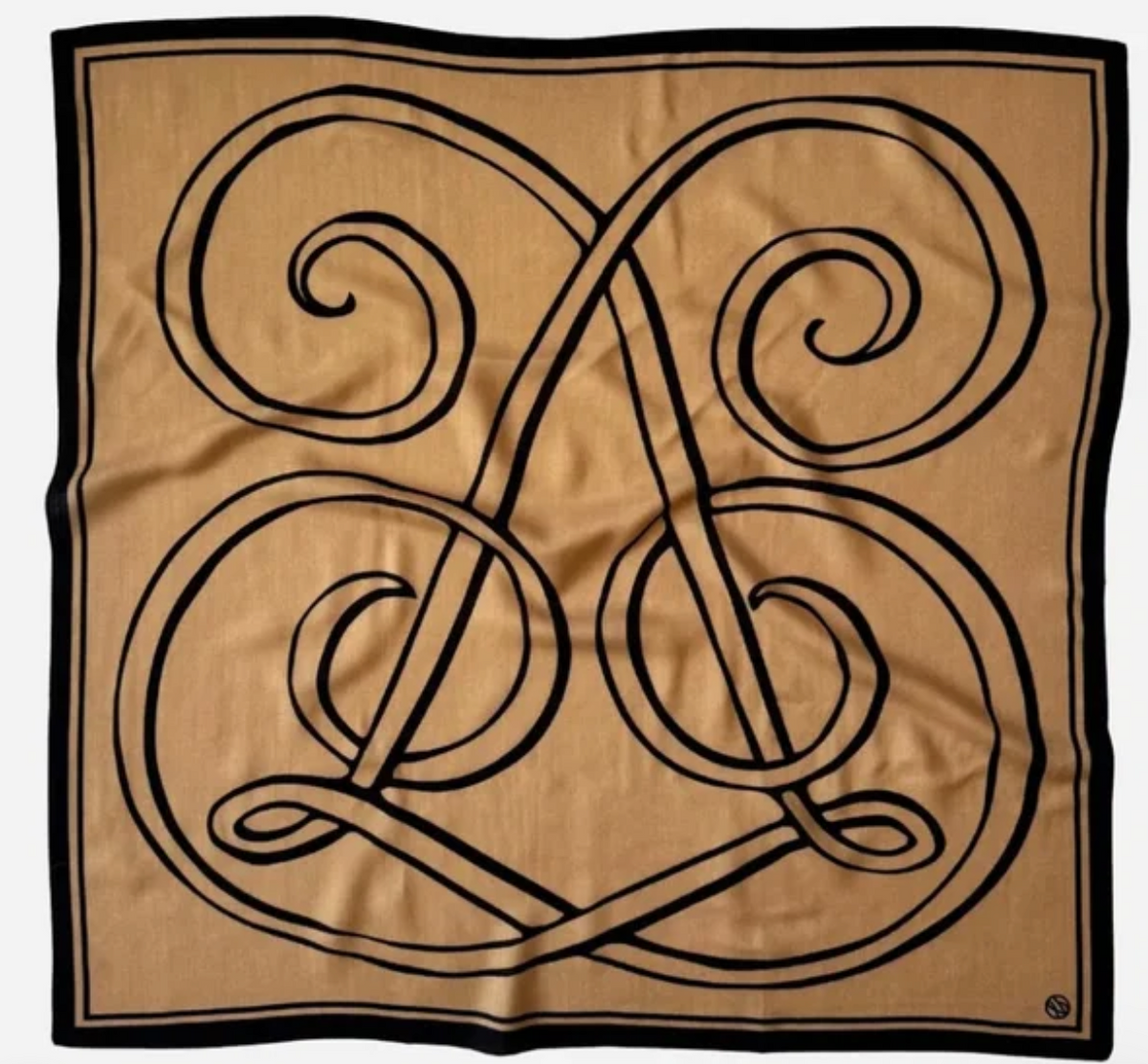 Wool monogram scarf
