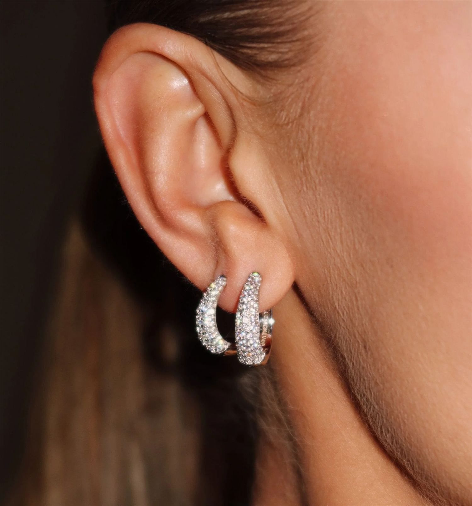 Små Firenze Hoops med diamanter