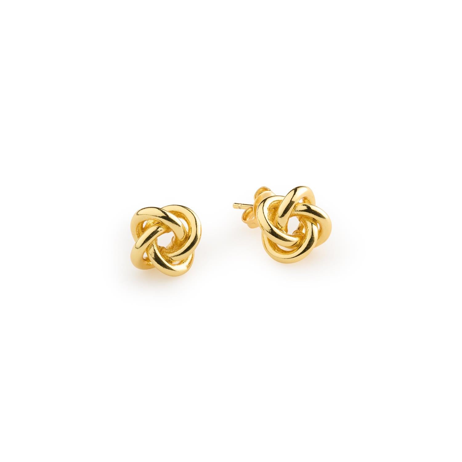 Edith - Mini Knot Stud Earrings - Gold
