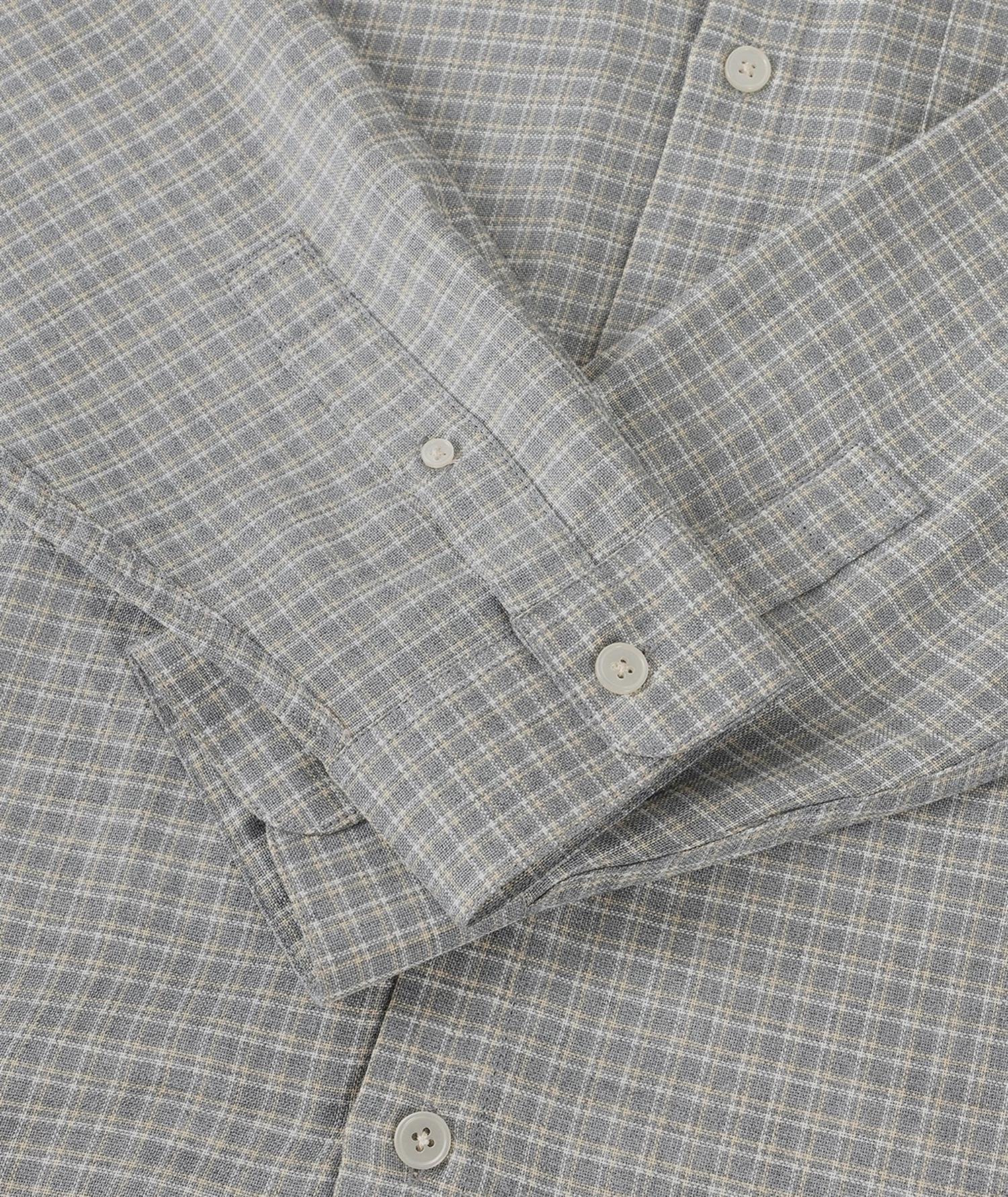 Relaxed LS Button Down Shirt - Grey Check