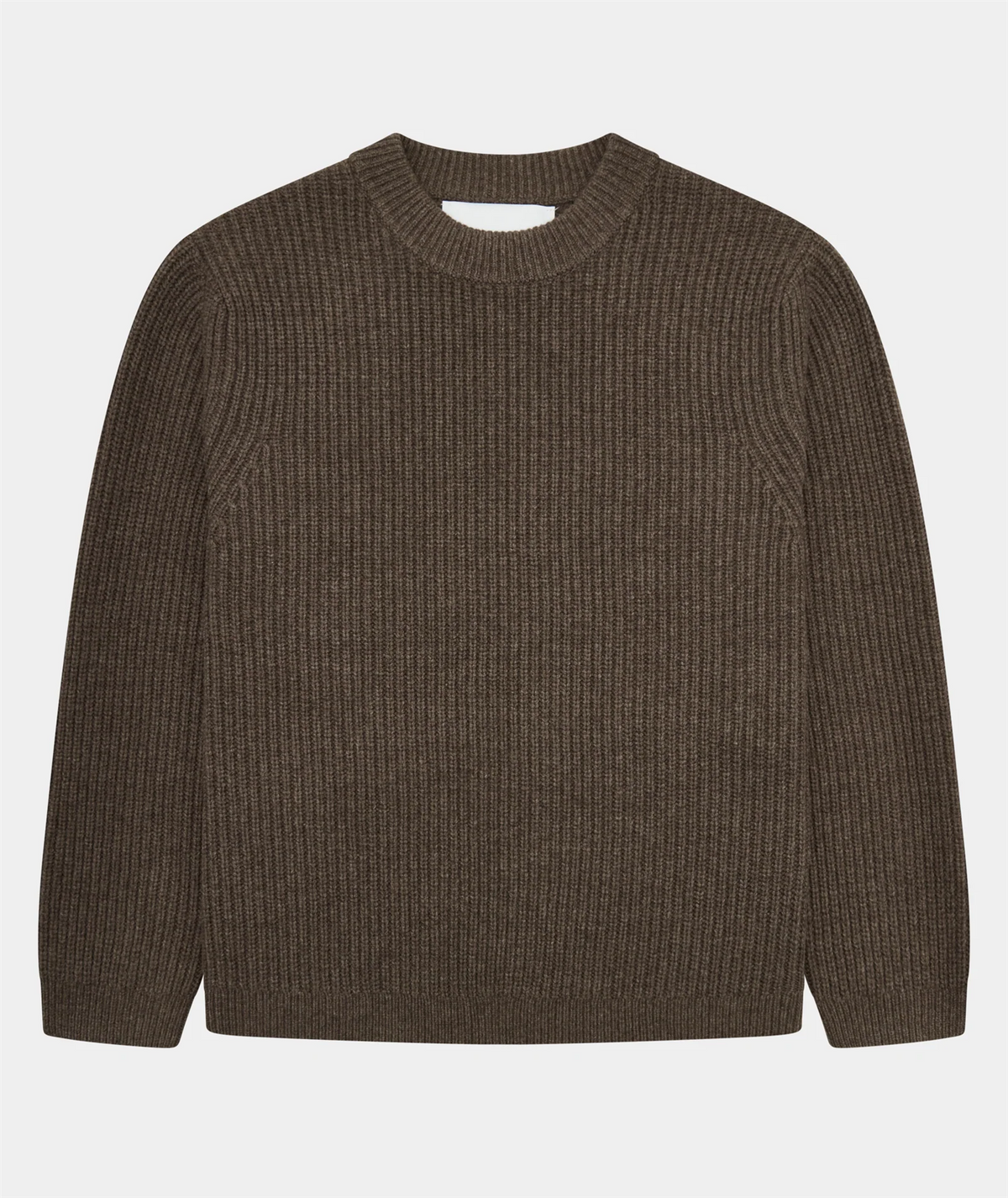 Boxy Wool Knit - Dark Taupe Melange