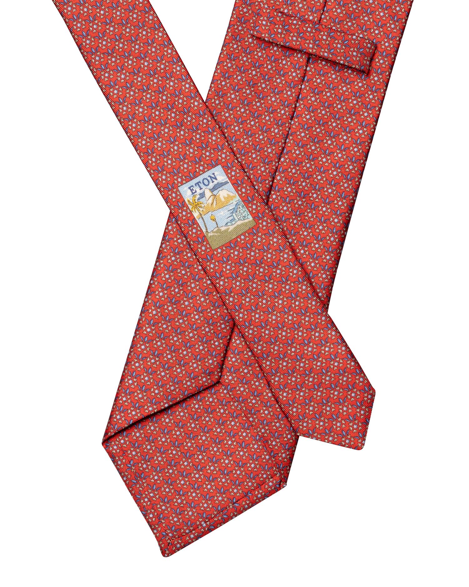 Geometric Floral Print Silk Tie