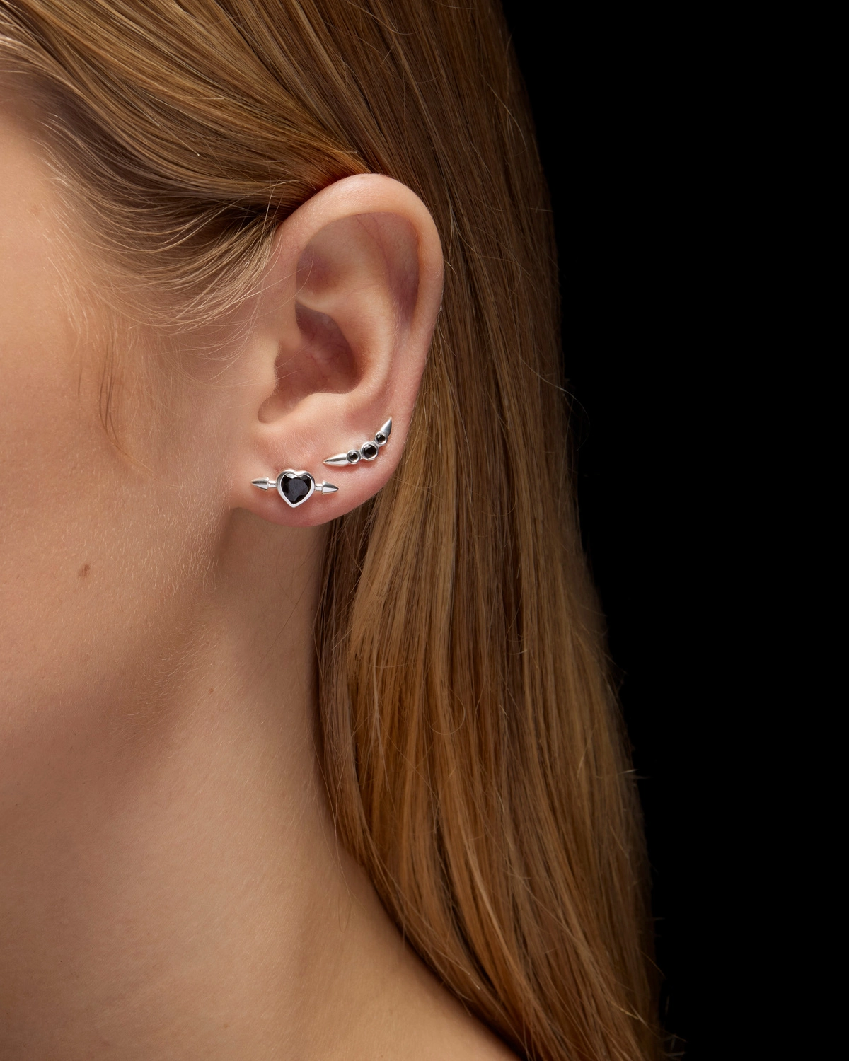 Pierced Heart Ear Stud